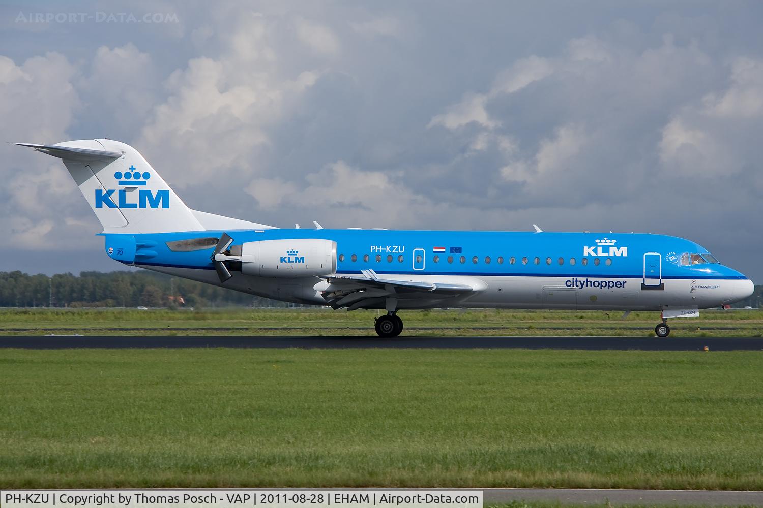 PH-KZU, 1995 Fokker 70 (F-28-0070) C/N 11543, KLM Cityhopper