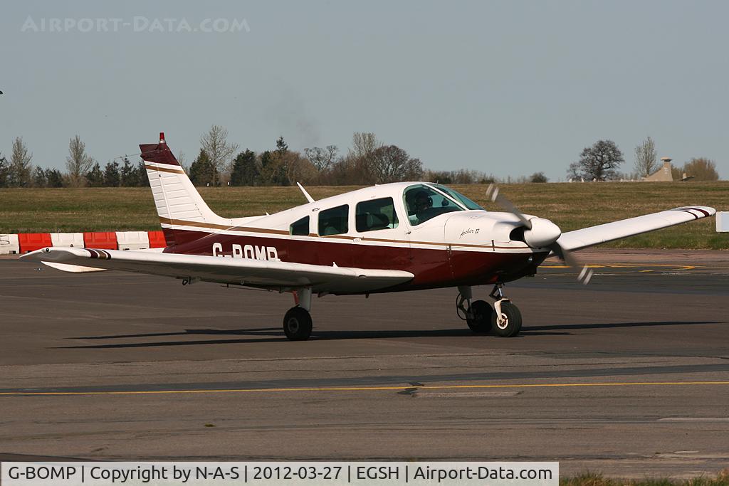G-BOMP, 1977 Piper PA-28-181 Cherokee Archer II C/N 28-7790249, Departing