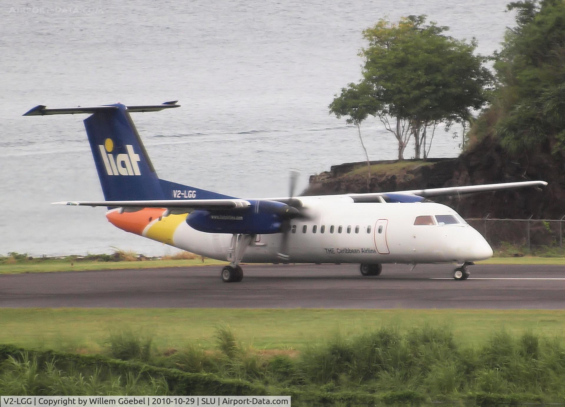V2-LGG, 1995 De Havilland Canada DHC-8-311B Dash 8 C/N 404, Ready for take off from st Lucia Castries