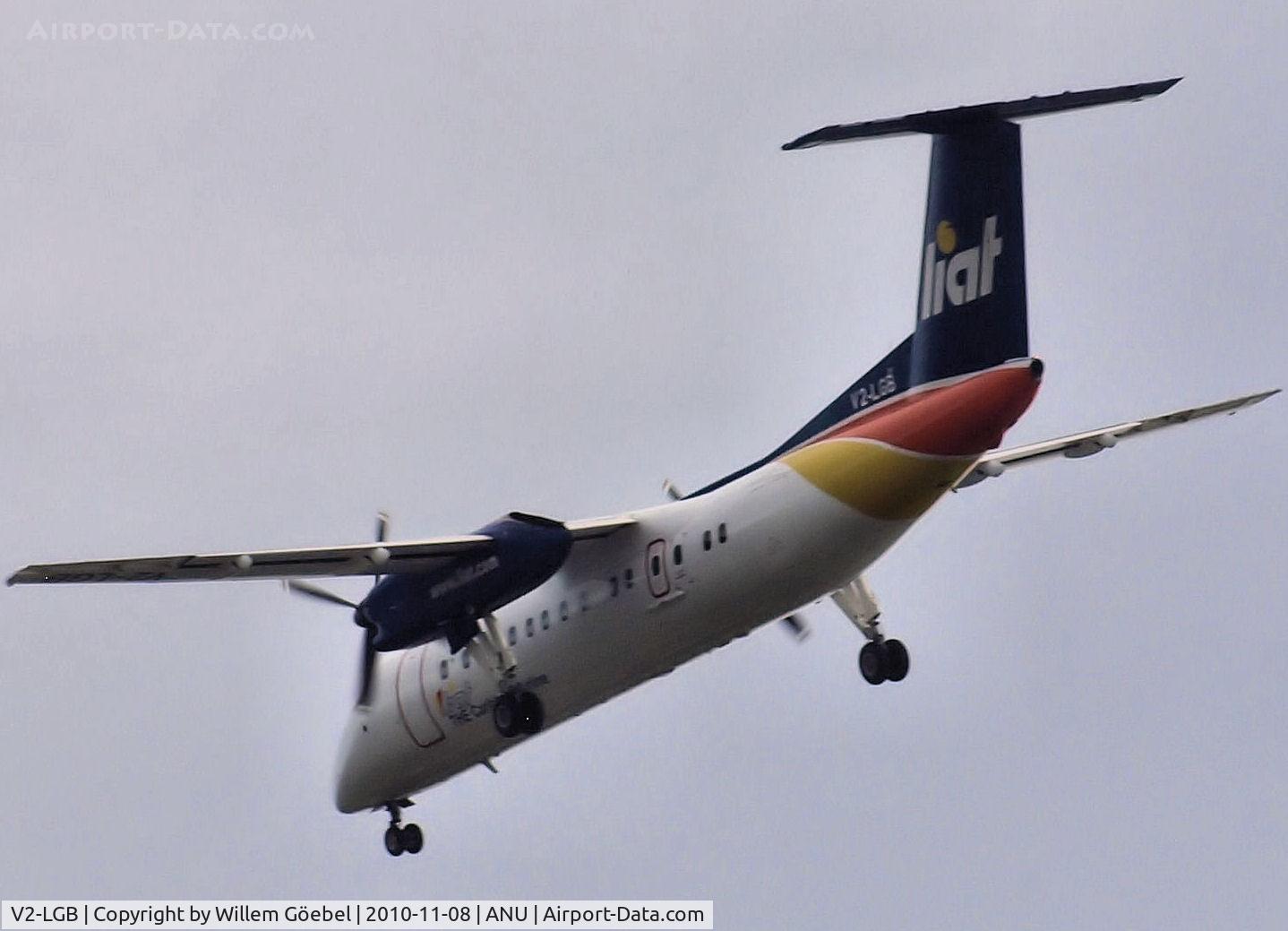 V2-LGB, 1991 De Havilland Canada DHC-8-311 Dash 8 C/N 266,  Landing on st John Antigua Airport