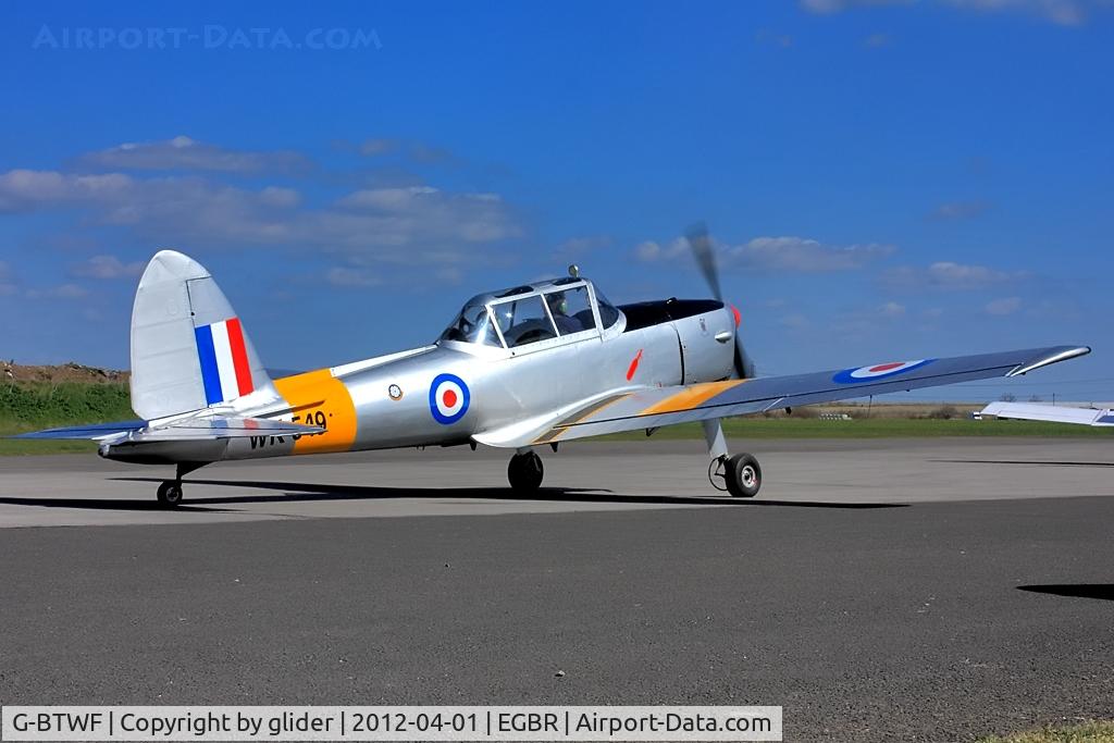 G-BTWF, 1951 De Havilland DHC-1 Chipmunk T.10 C/N C1/0564, Heading off for a westerly departure!