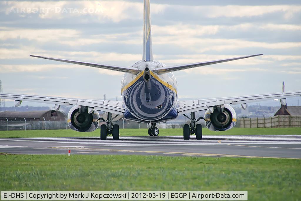 EI-DHS, 2005 Boeing 737-8AS(WL) C/N 33580, Exiting taxiway A1 and joining runway 27 in readiness for take-off.