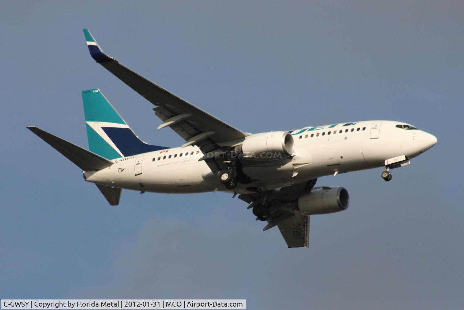 C-GWSY, 2010 Boeing 737-7CT C/N 37421, West Jet 737