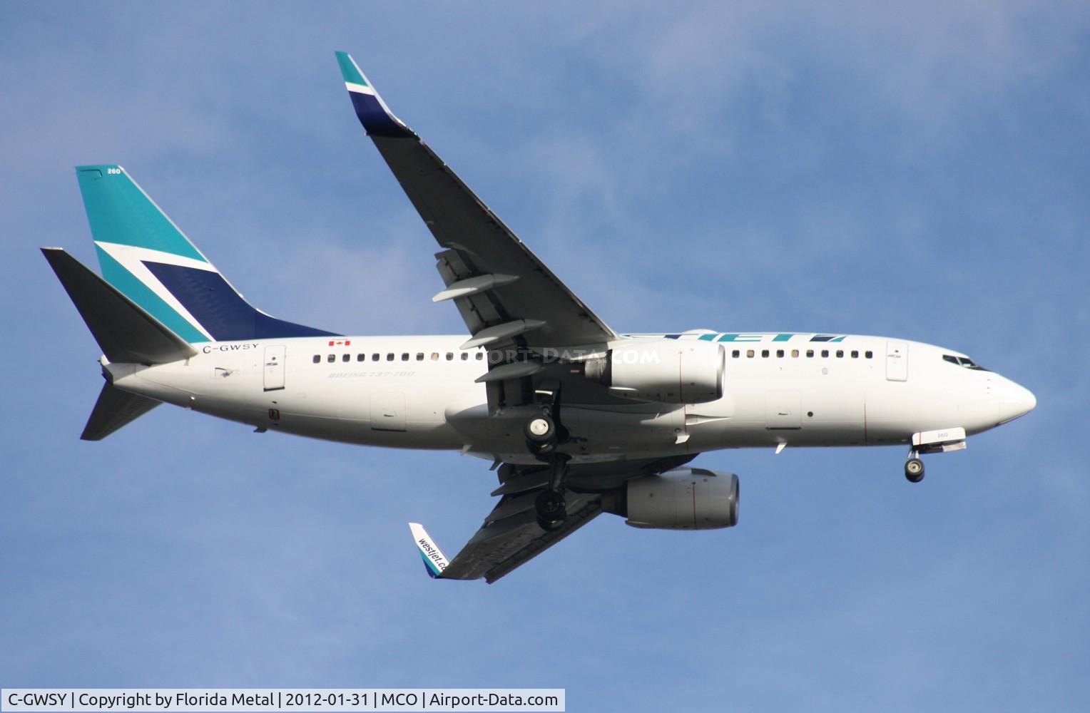 C-GWSY, 2010 Boeing 737-7CT C/N 37421, West Jet 737