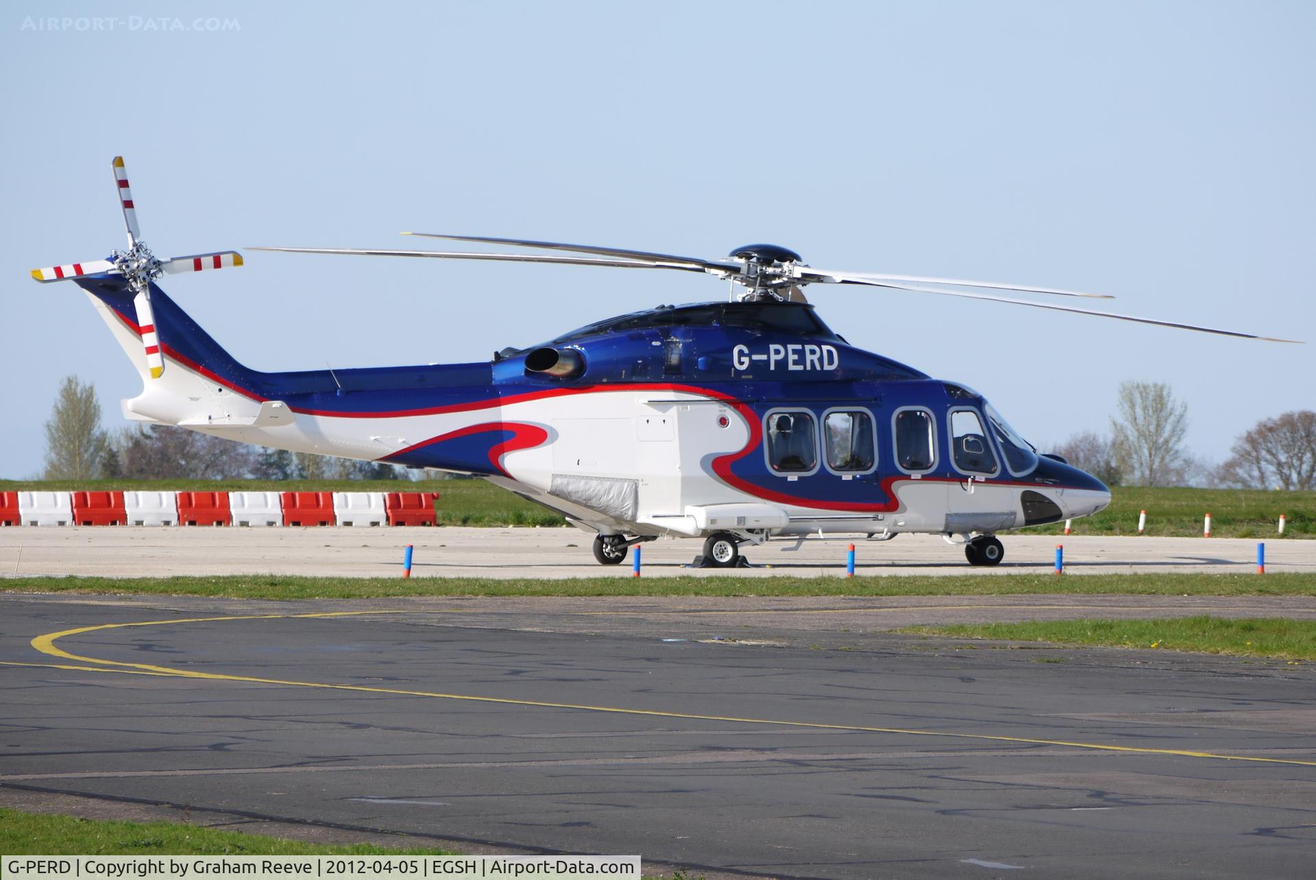 G-PERD, 2012 AgustaWestland AW-139 C/N 41270, Parked in the late afternoon sun.