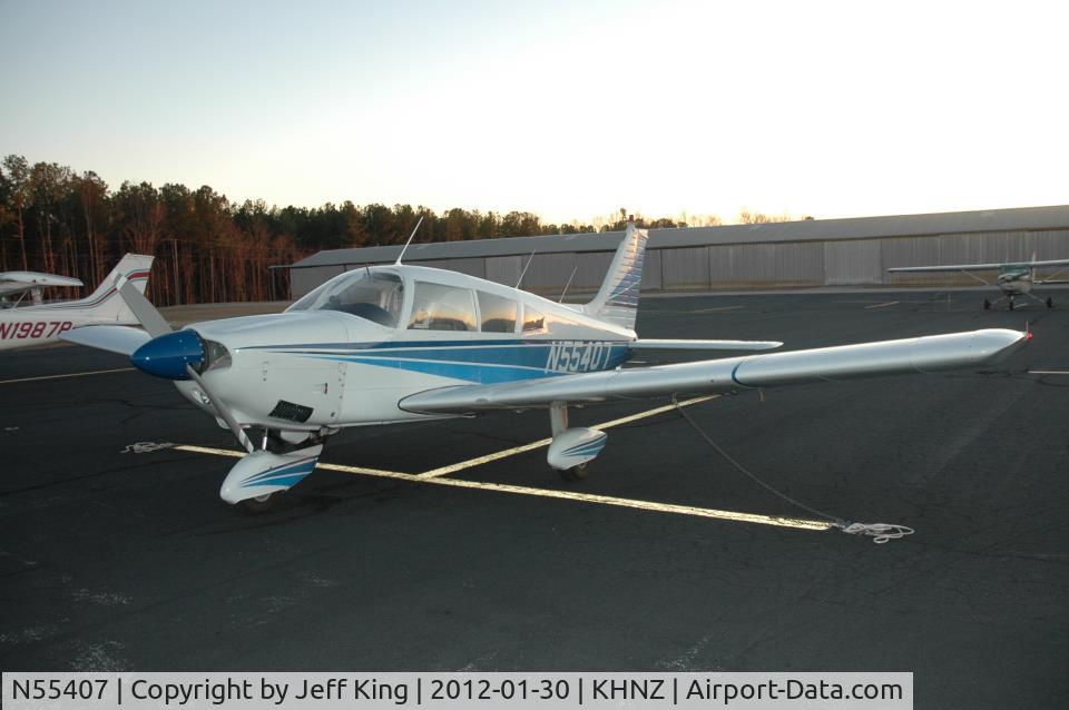 N55407, 1973 Piper PA-28-180 C/N 28-7305377, N55407 on the ramp shortly after we purchased it.