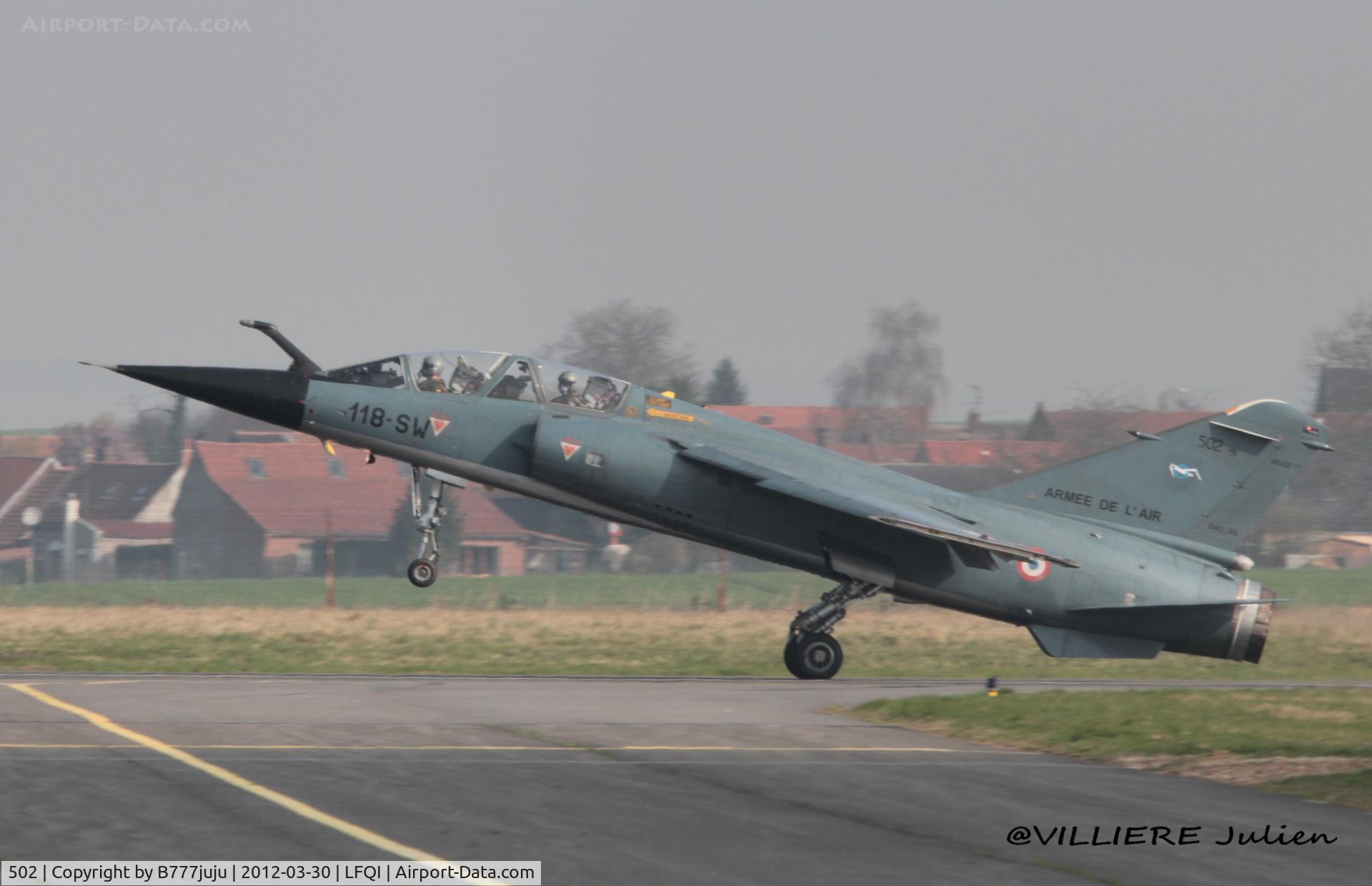 502, Dassault Mirage F.1B C/N 502, on transit at Cambrai for dissolution off 1/12 Cambrésis