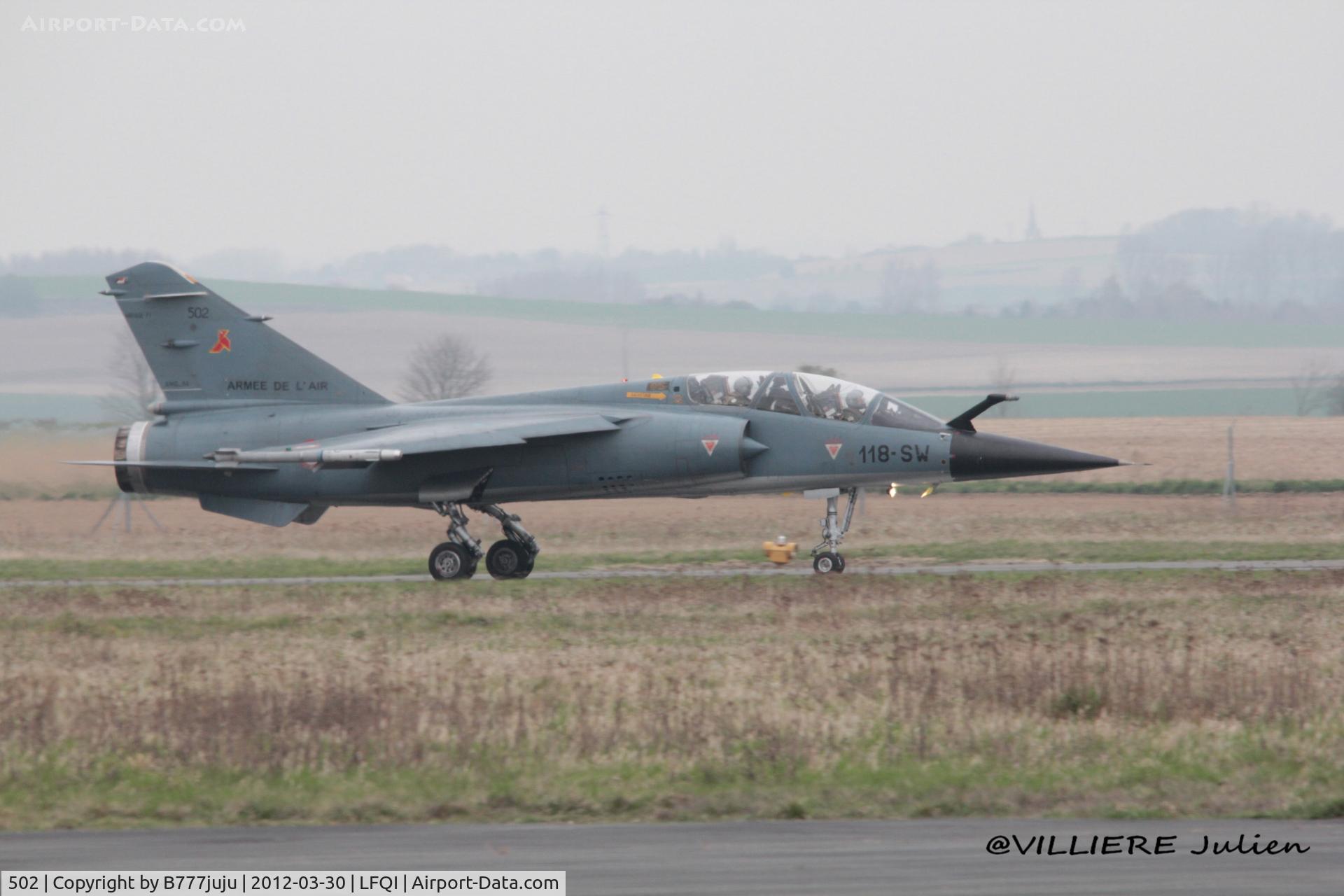 502, Dassault Mirage F.1B C/N 502, on transit at Cambrai for dissolution off 1/12 Cambrésis