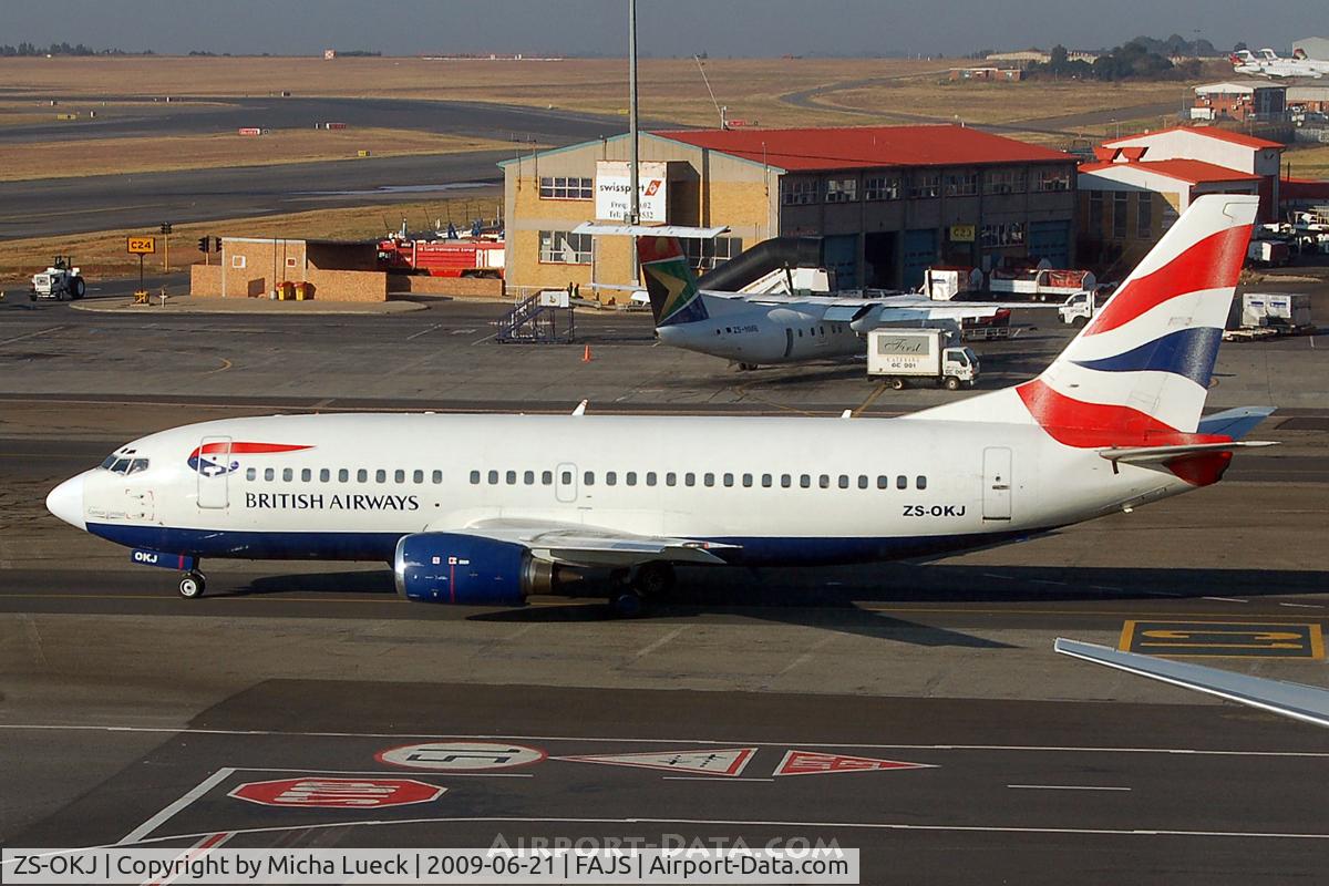 ZS-OKJ, 1986 Boeing 737-376 C/N 23487, At Jo'burg