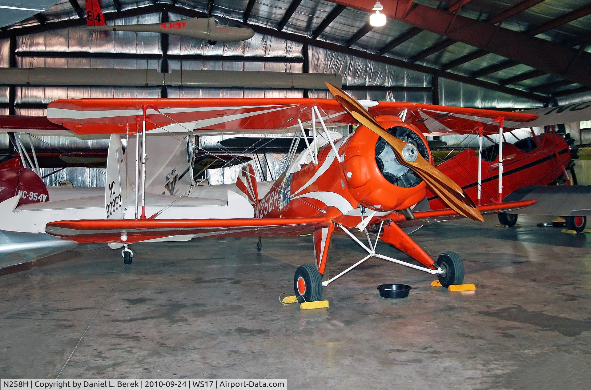 N258H, 1968 Bucker Bu-133 Jungmeister Replica C/N 1, This beautiful Buecker Bu133 Jungmeister replica was built by Samuel Burgess in 1968.  Lt. Col. Burgess flew this aircraft on a marathon tour of the US, covering all 50 states, eventually retiring and donating this bird to the EAA.