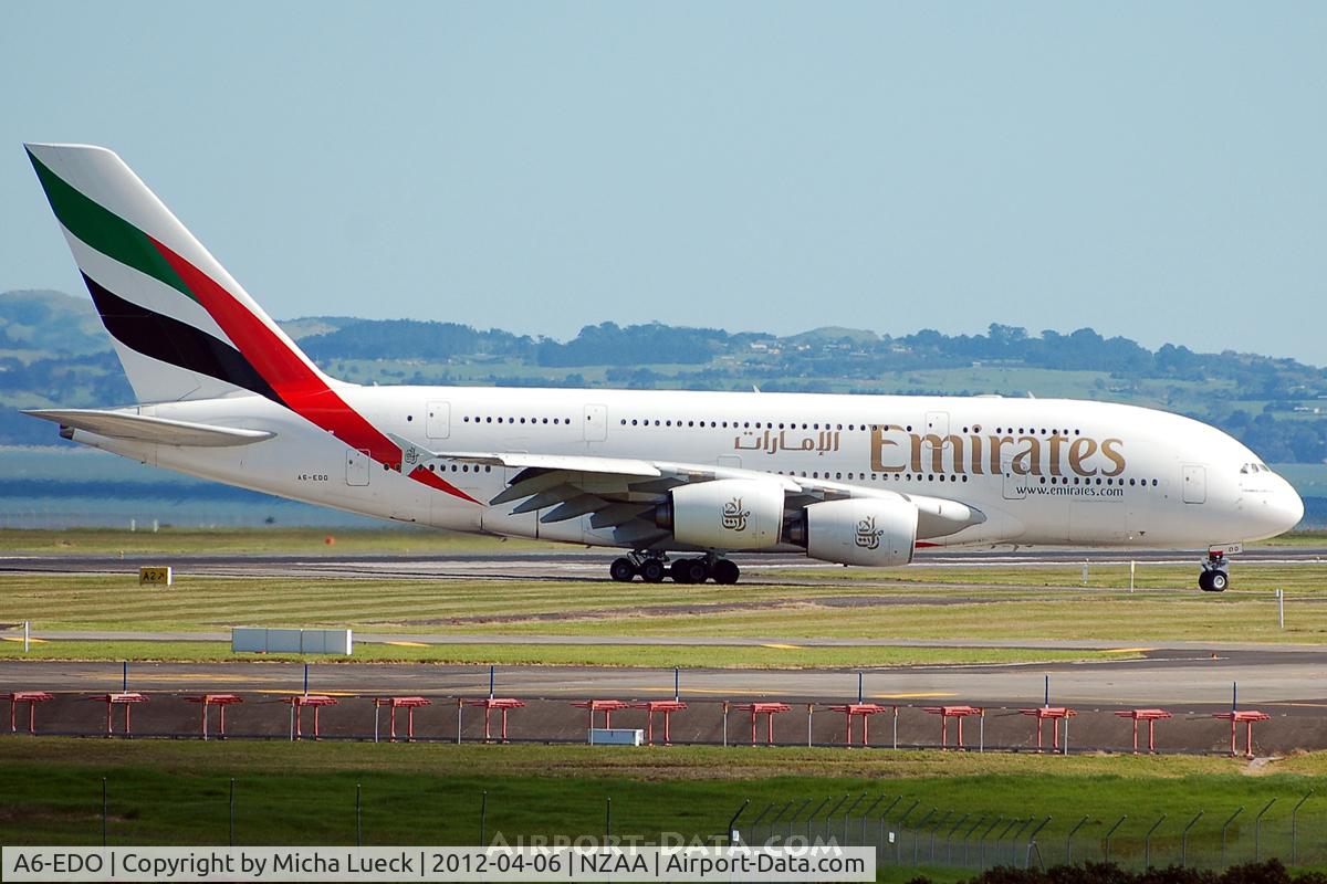A6-EDO, 2010 Airbus A380-861 C/N 057, At Auckland