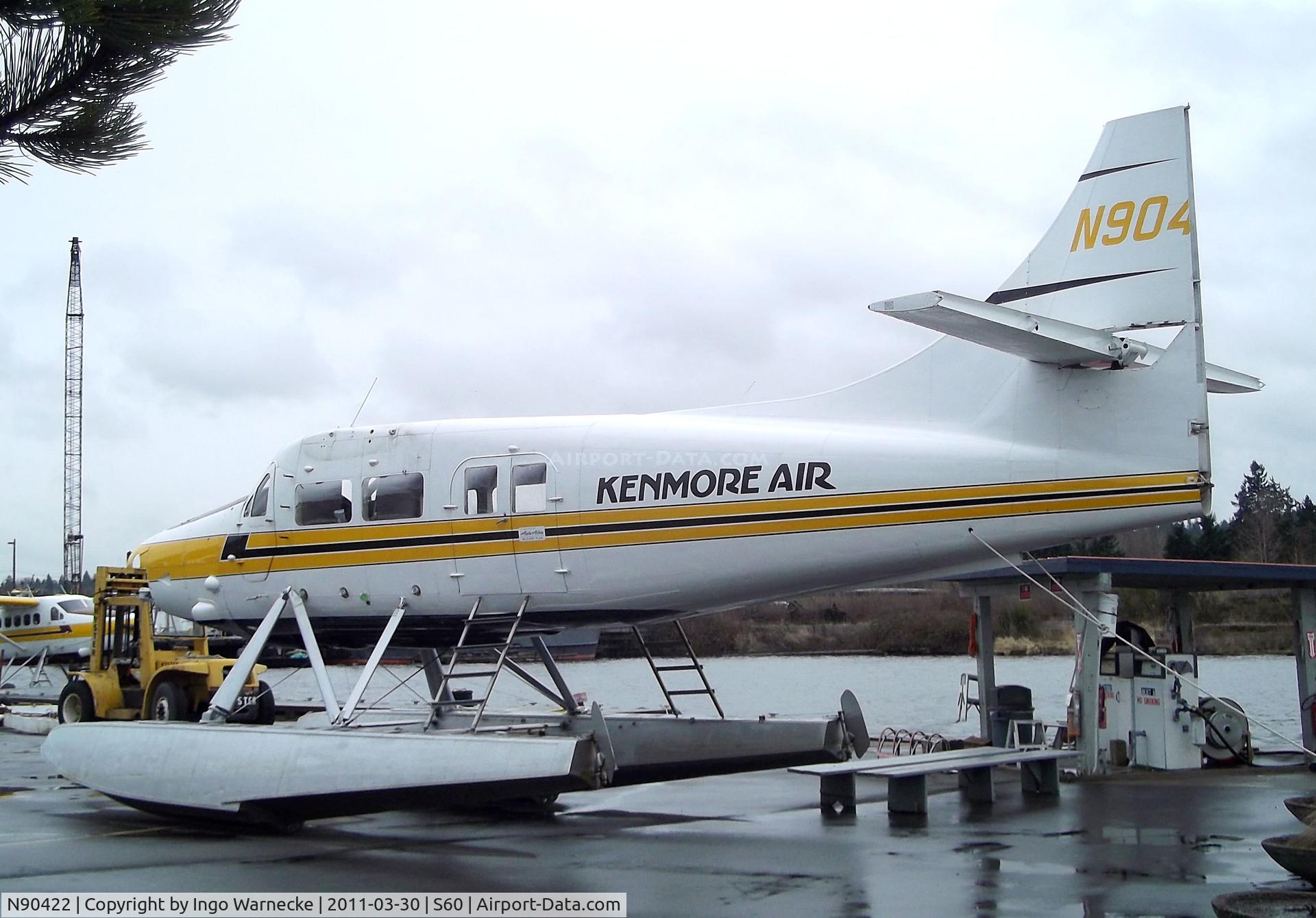 N90422, 1955 De Havilland Canada DHC-3T Vazar Turbine Otter Otter C/N 152, De Havilland Canada DHC-3T Turbo-Otter (minus wings and rudders) on floats at Kenmore Air Harbor, Kenmore WA