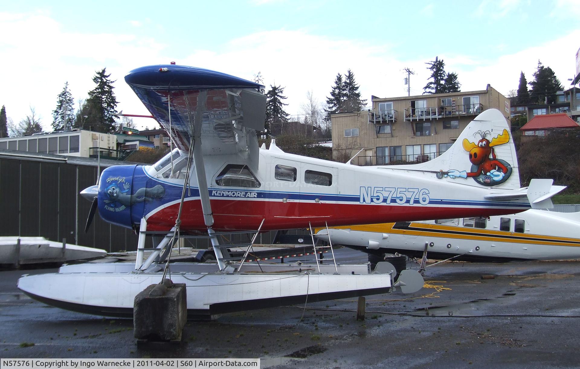N57576, 1956 De Havilland Canada DHC-2 Beaver Mk.I (L20A) C/N 1168, De Havilland Canada DHC-2 Beaver on floats at Kenmore Air Harbor, Kenmore WA