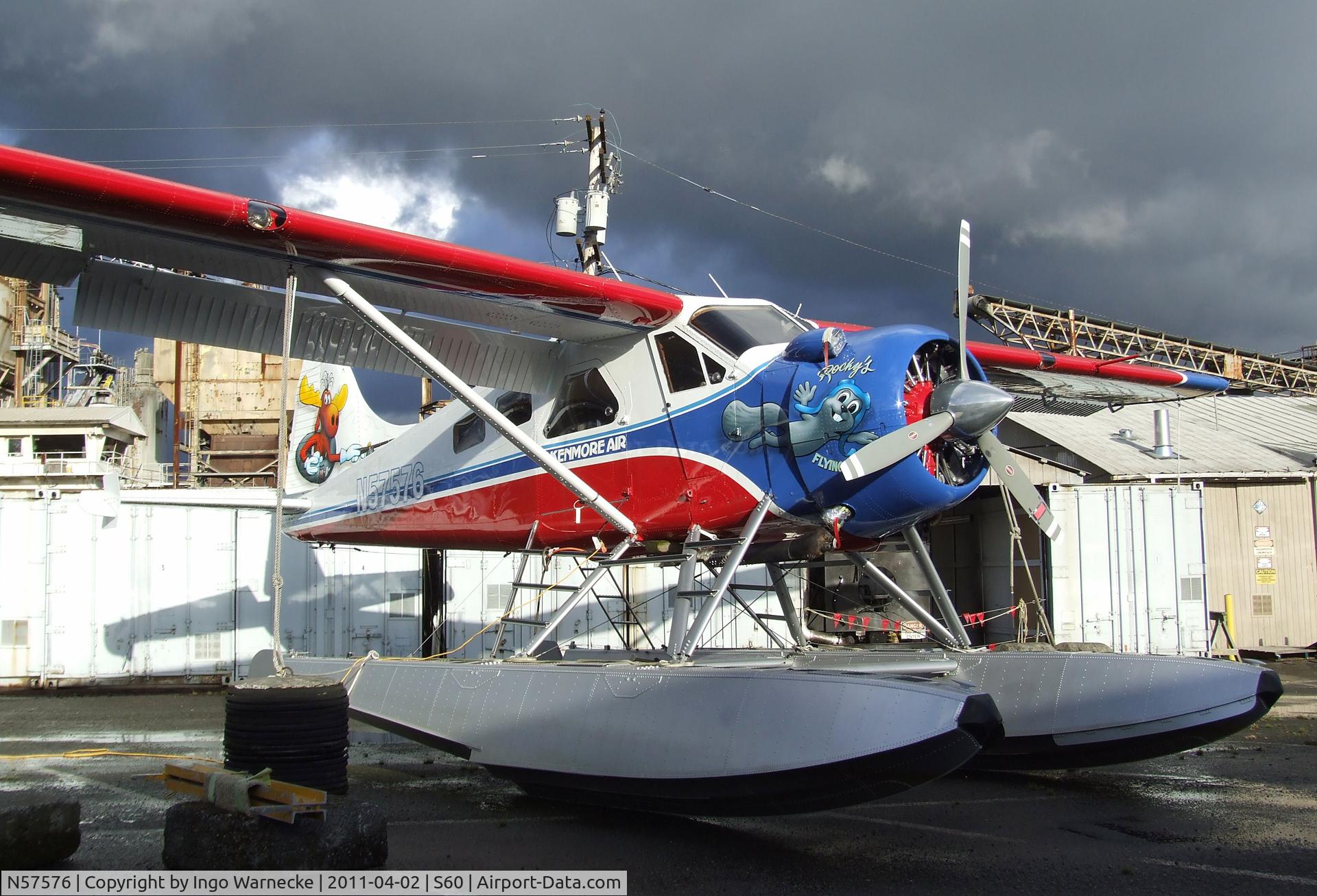 N57576, 1956 De Havilland Canada DHC-2 Beaver Mk.I (L20A) C/N 1168, De Havilland Canada DHC-2 Beaver on floats at Kenmore Air Harbor, Kenmore WA