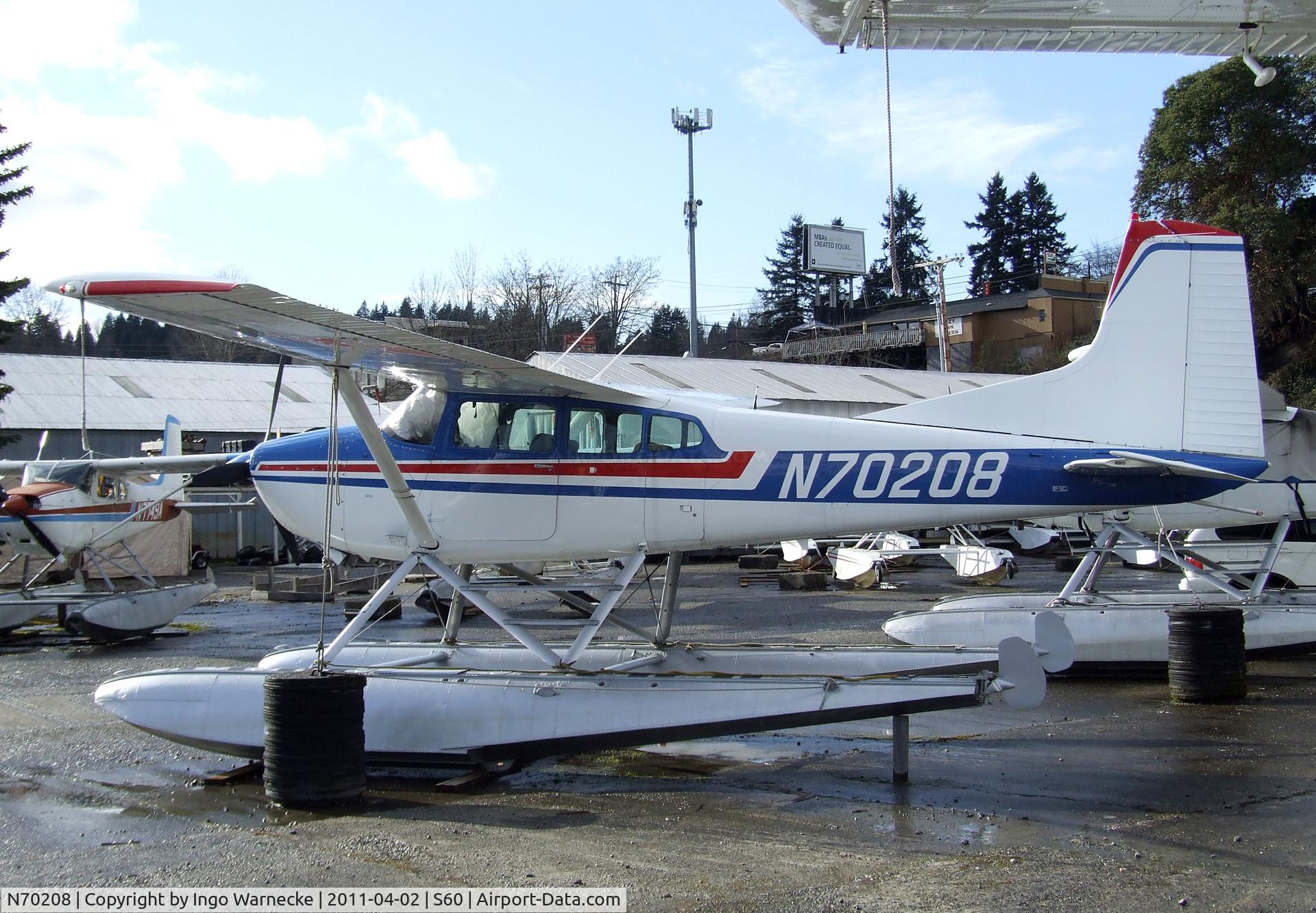 N70208, 1972 Cessna A185E Skywagon 185 C/N 18502058, Cessna A185E Skywagon on floats at Kenmore Air Harbor, Kenmore WA
