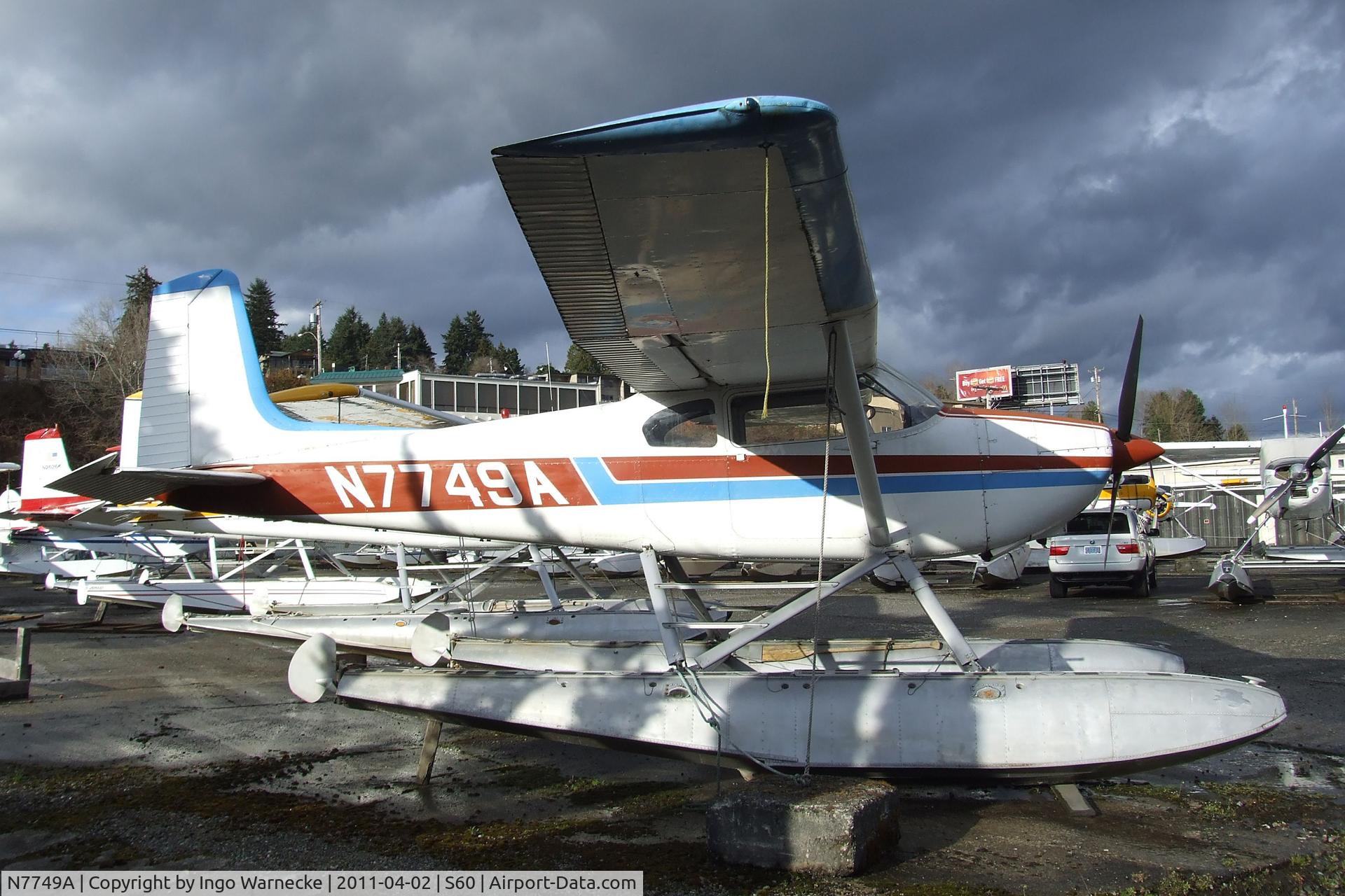 N7749A, 1956 Cessna 180 C/N 32646, Cessna 180 Skywagon on floats at Kenmore Air Harbor, Kenmore WA