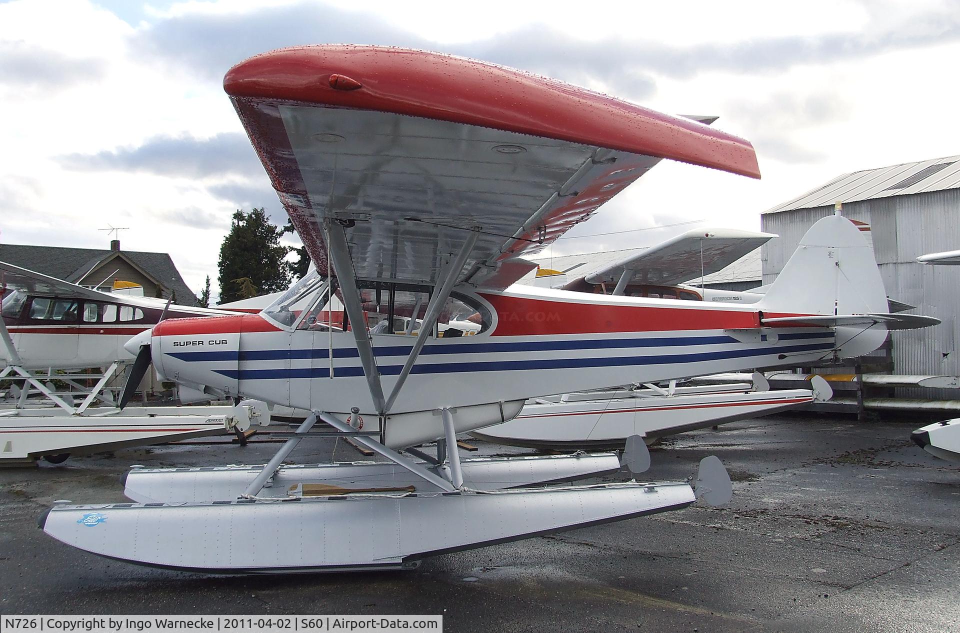 N726, 1982 Piper PA-18-150 Super Cub C/N 18-8309021, Piper PA-18-150 Super Cub on floats at Kenmore Air Harbor, Kenmore WA
