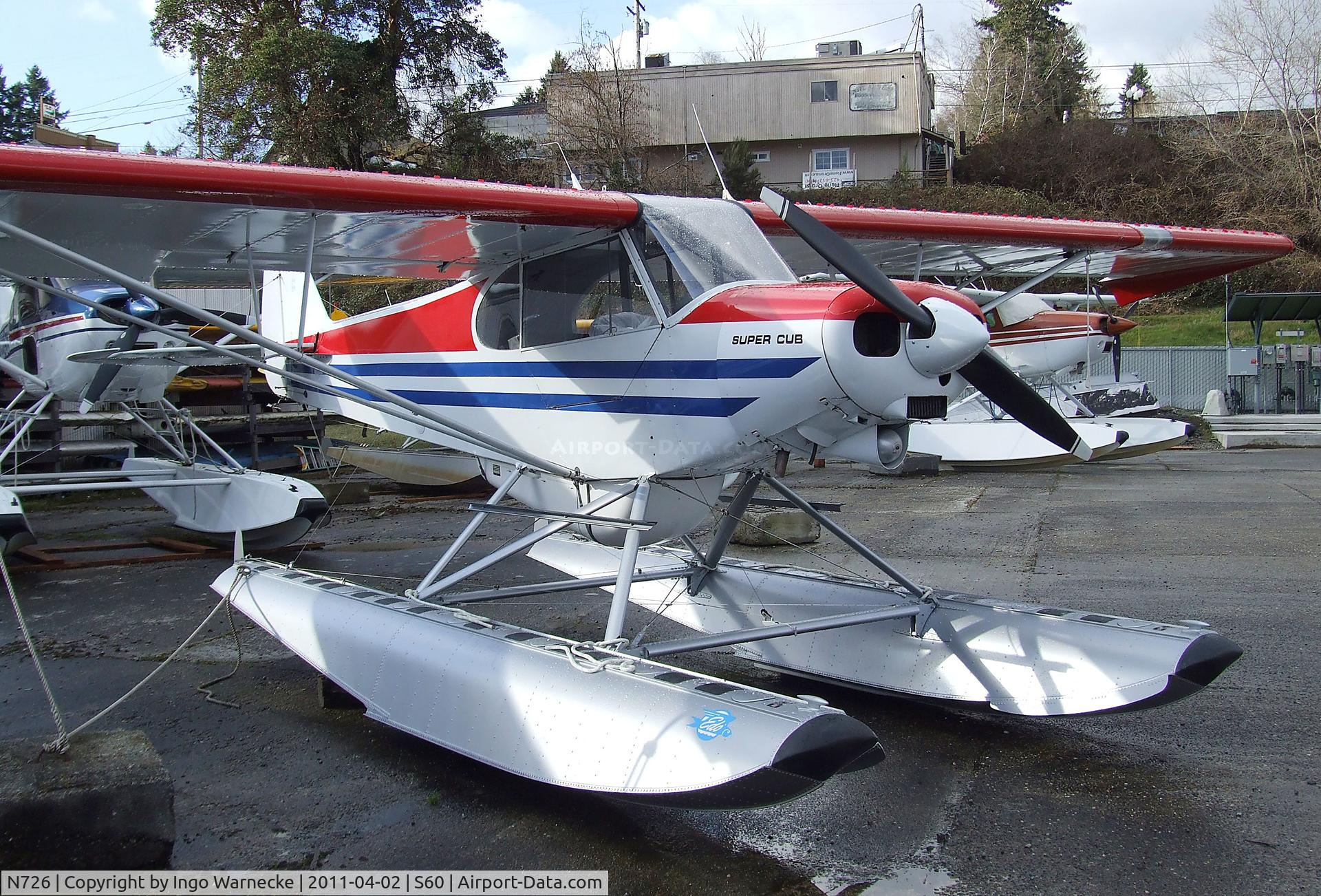 N726, 1982 Piper PA-18-150 Super Cub C/N 18-8309021, Piper PA-18-150 Super Cub on floats at Kenmore Air Harbor, Kenmore WA