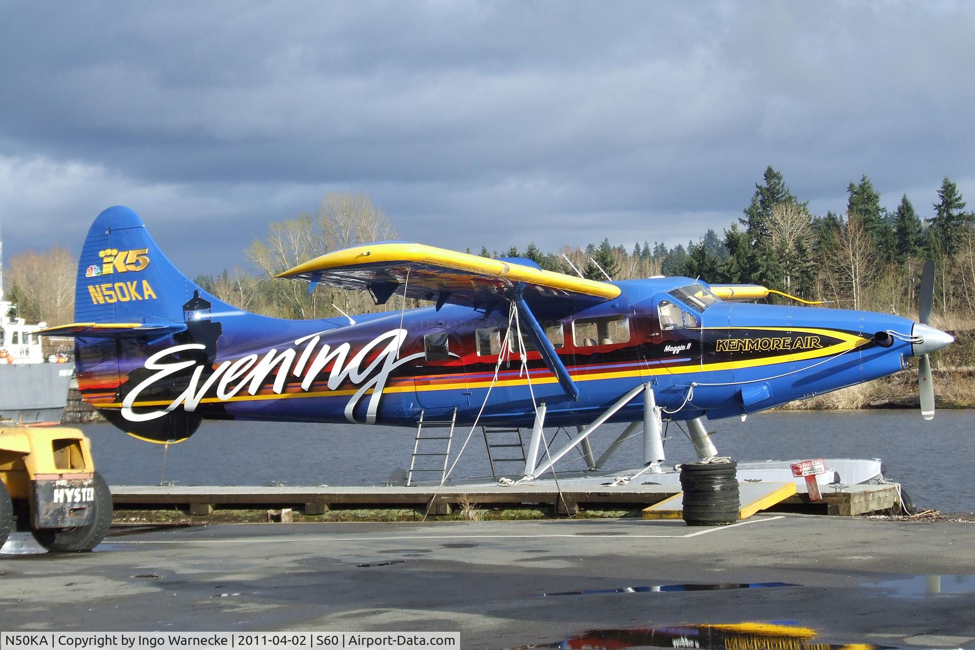 N50KA, 1956 De Havilland Canada DHC-3 Otter C/N 221, De Havilland Canada DHC-3T Turbo-Otter on floats at Kenmore Air Harbor, Kenmore WA