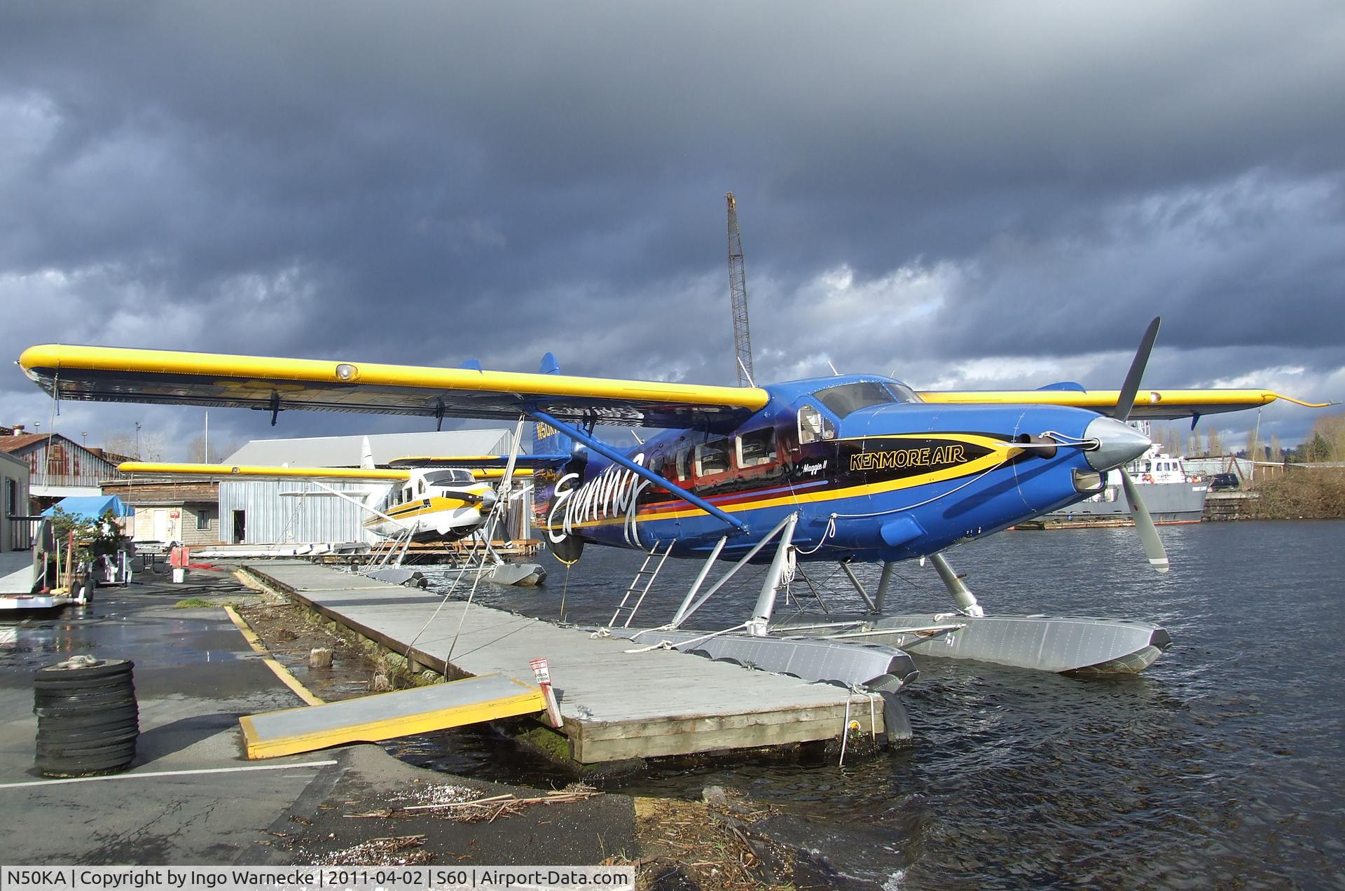 N50KA, 1956 De Havilland Canada DHC-3 Otter C/N 221, De Havilland Canada DHC-3T Turbo-Otter on floats at Kenmore Air Harbor, Kenmore WA