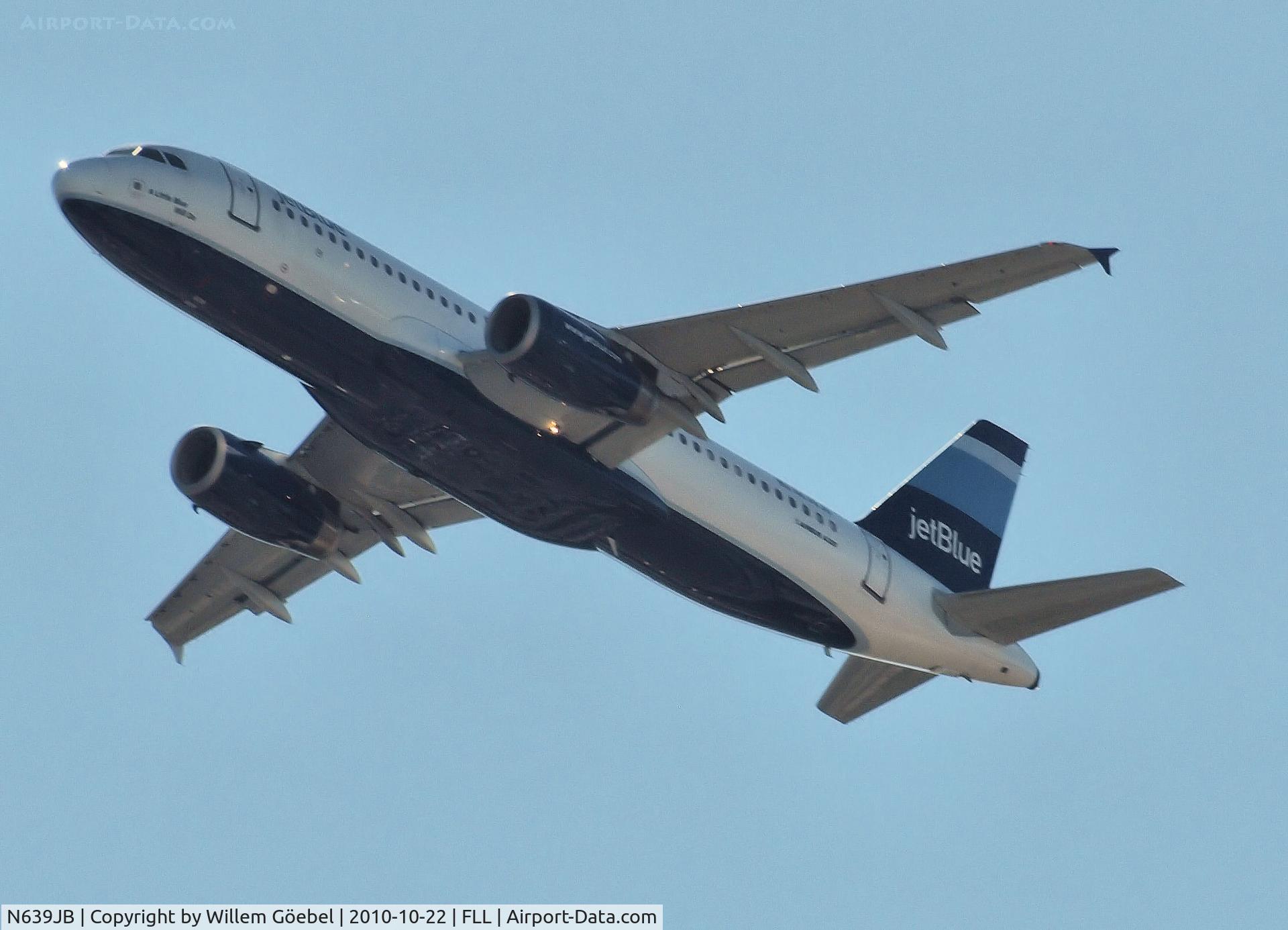 N639JB, 2006 Airbus A320-232 C/N 2814, Take off from Frt Lauderdale Airport