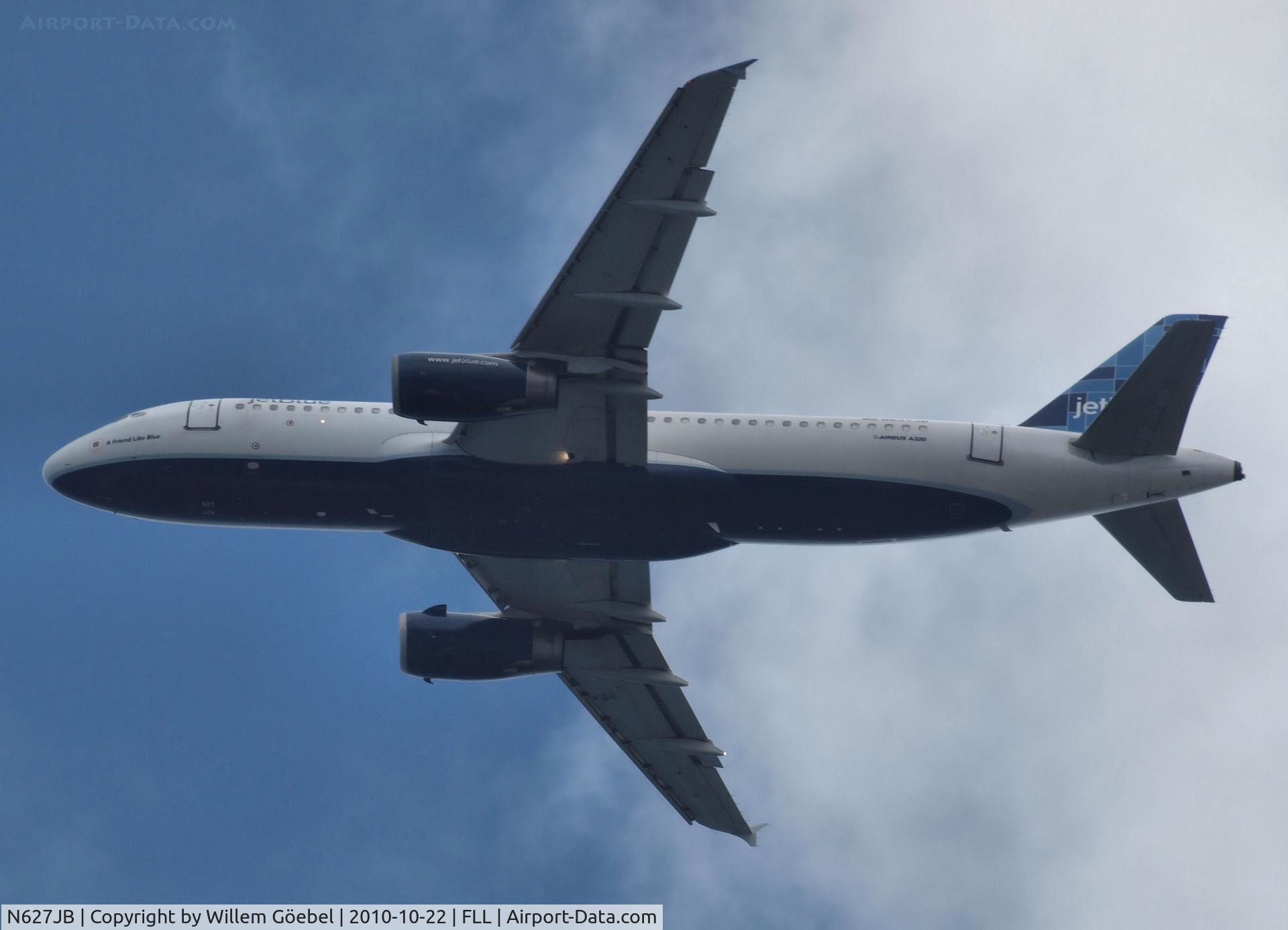 N627JB, 2005 Airbus A320-232 C/N 2577, Take off from Frt Lauderdale Airport