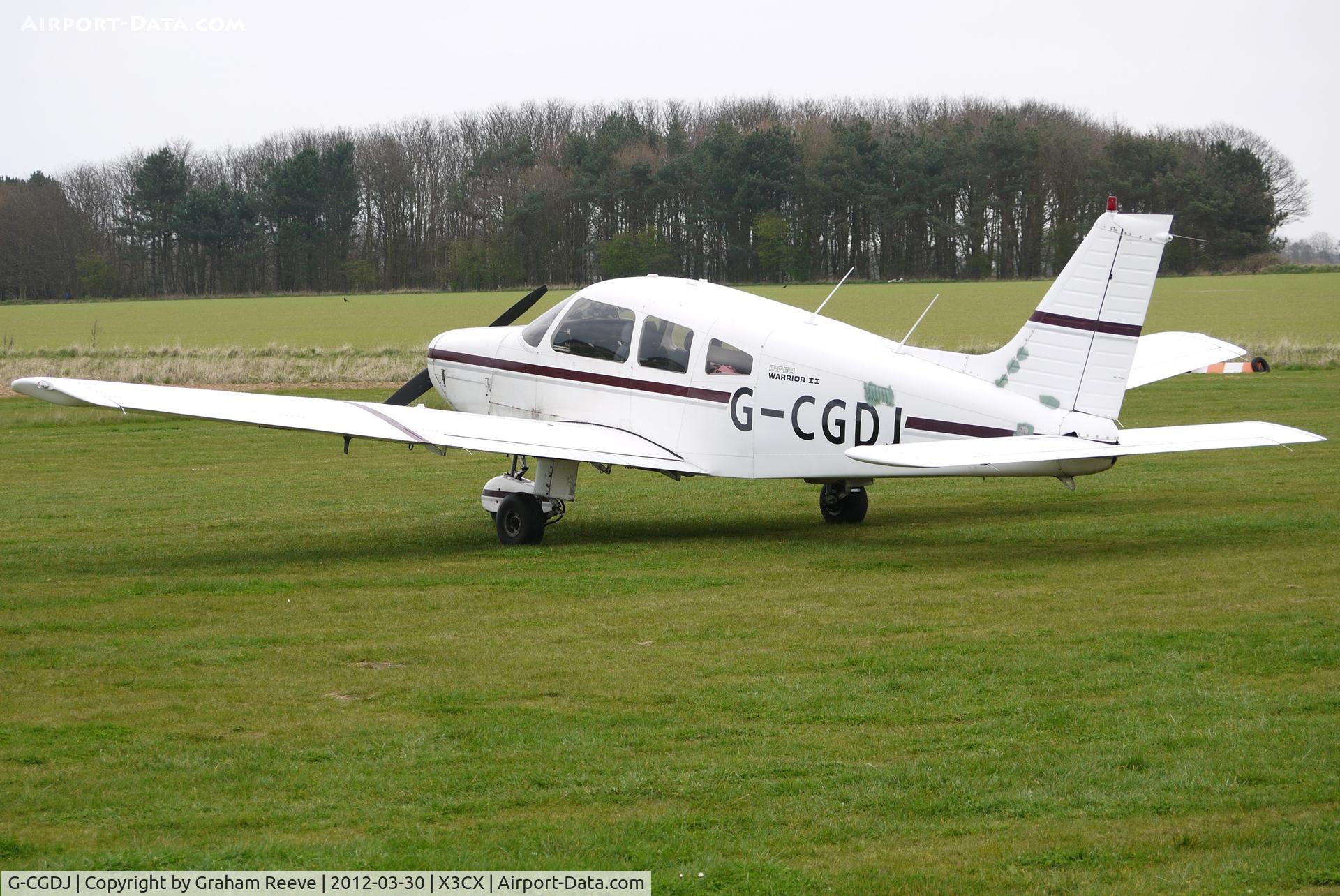 G-CGDJ, 1981 Piper PA-28-161 Cherokee Warrior II C/N 28-8116256, Parked at Northrepps.