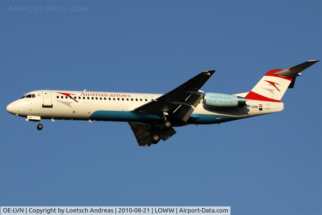 OE-LVN, 1991 Fokker 100 (F-28-0100) C/N 11367, Austrian Arrows