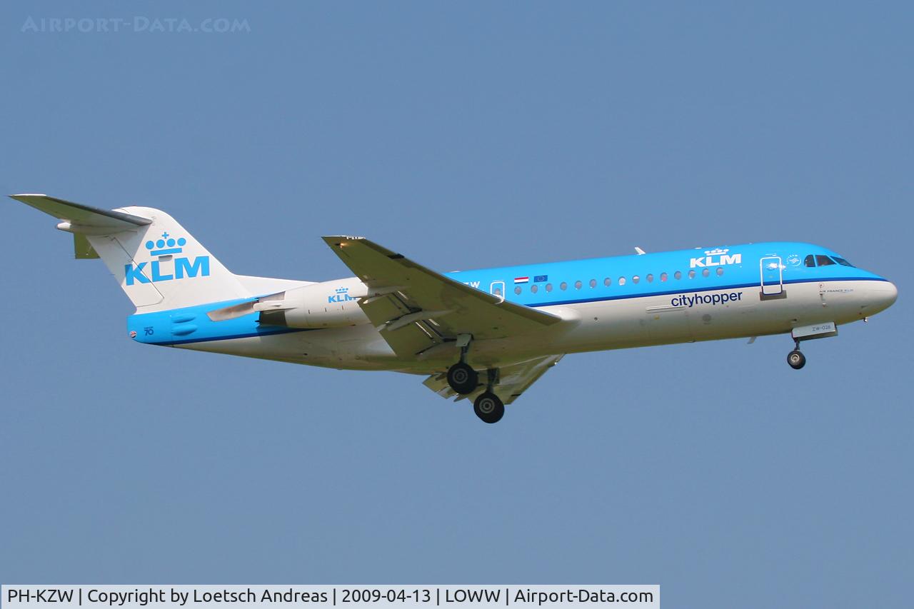 PH-KZW, 1995 Fokker 70 (F-28-0070) C/N 11558, KLM Cityhopper