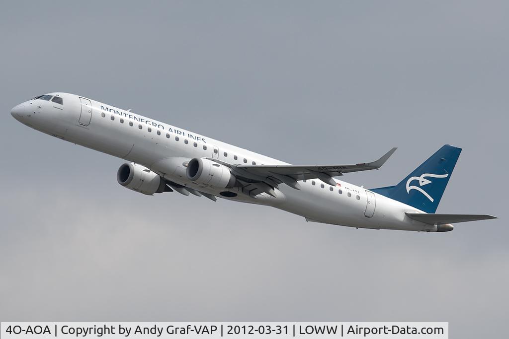4O-AOA, 2008 Embraer 195LR (ERJ-190-200LR) C/N 19000180, Montenegro Airlines EMB195
