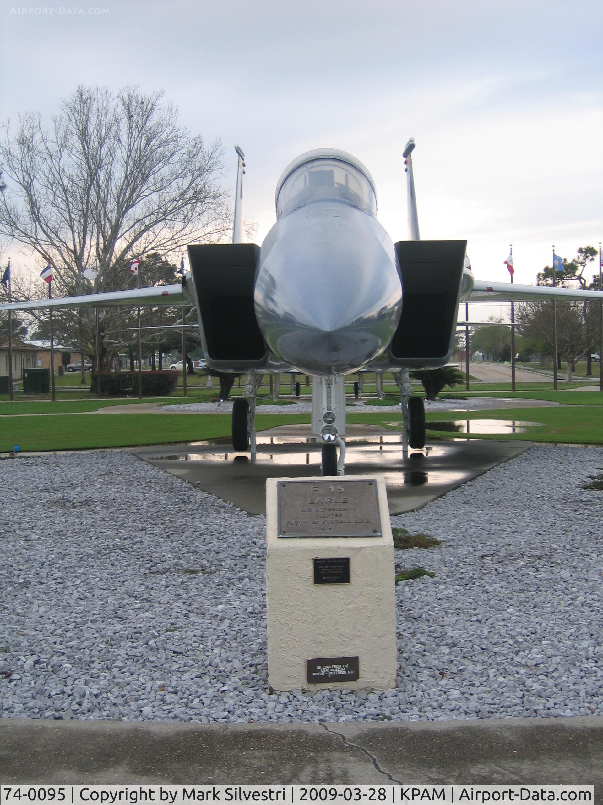 74-0095, 1974 McDonnell Douglas F-15A Eagle C/N 0069/A056, On display at Tyndall AFB