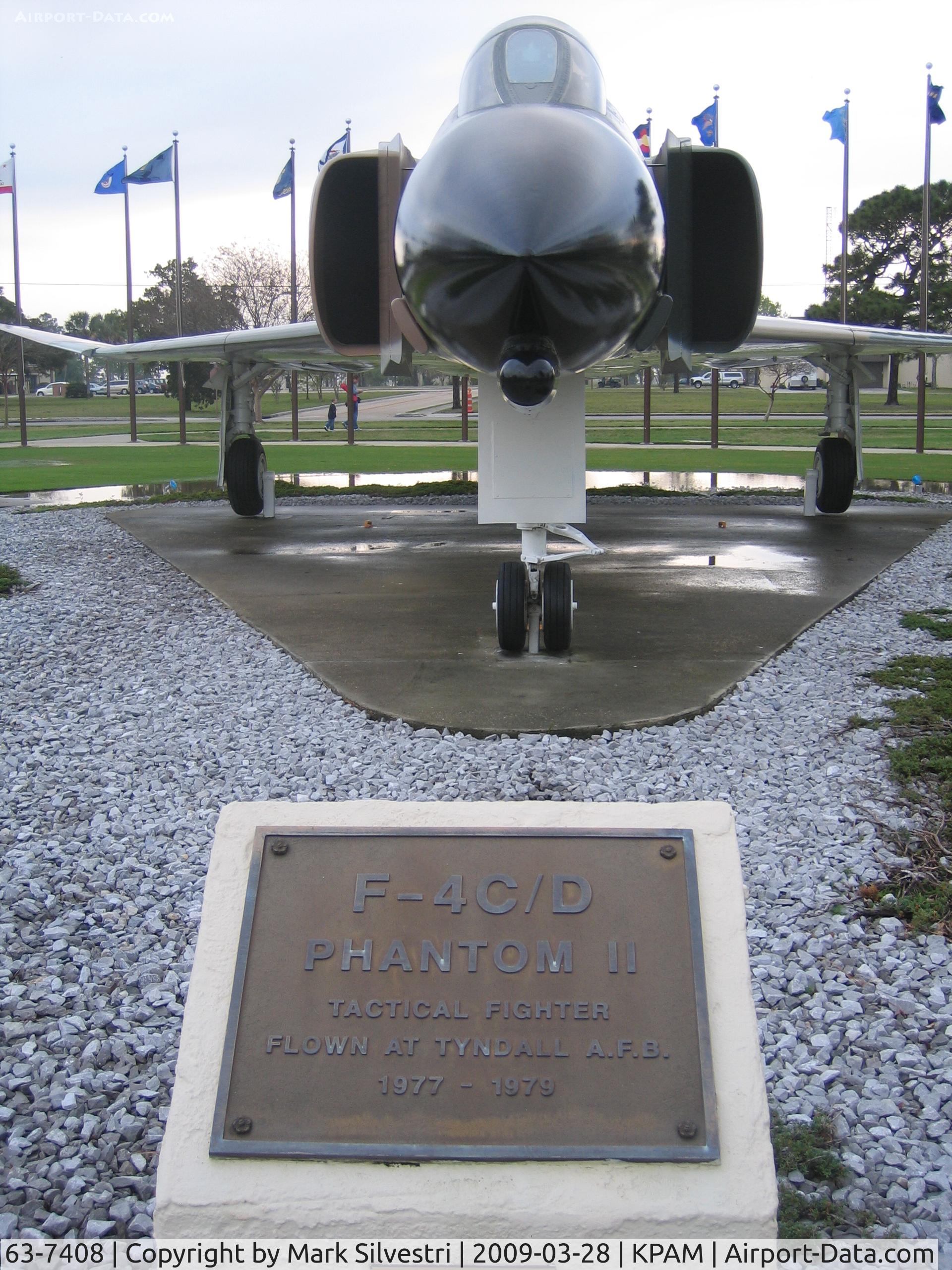 63-7408, 1963 McDonnell F-4C Phantom II C/N 7408, On display at Tyndall AFB