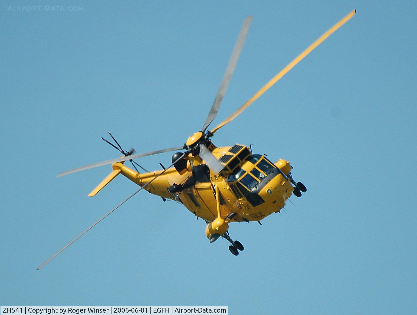 ZH541, Westland Sea King HAR.3A C/N WA1007, Search and Rescue Sea King Coded V operated by A Flight 22 Squadron RAF departing the airport.