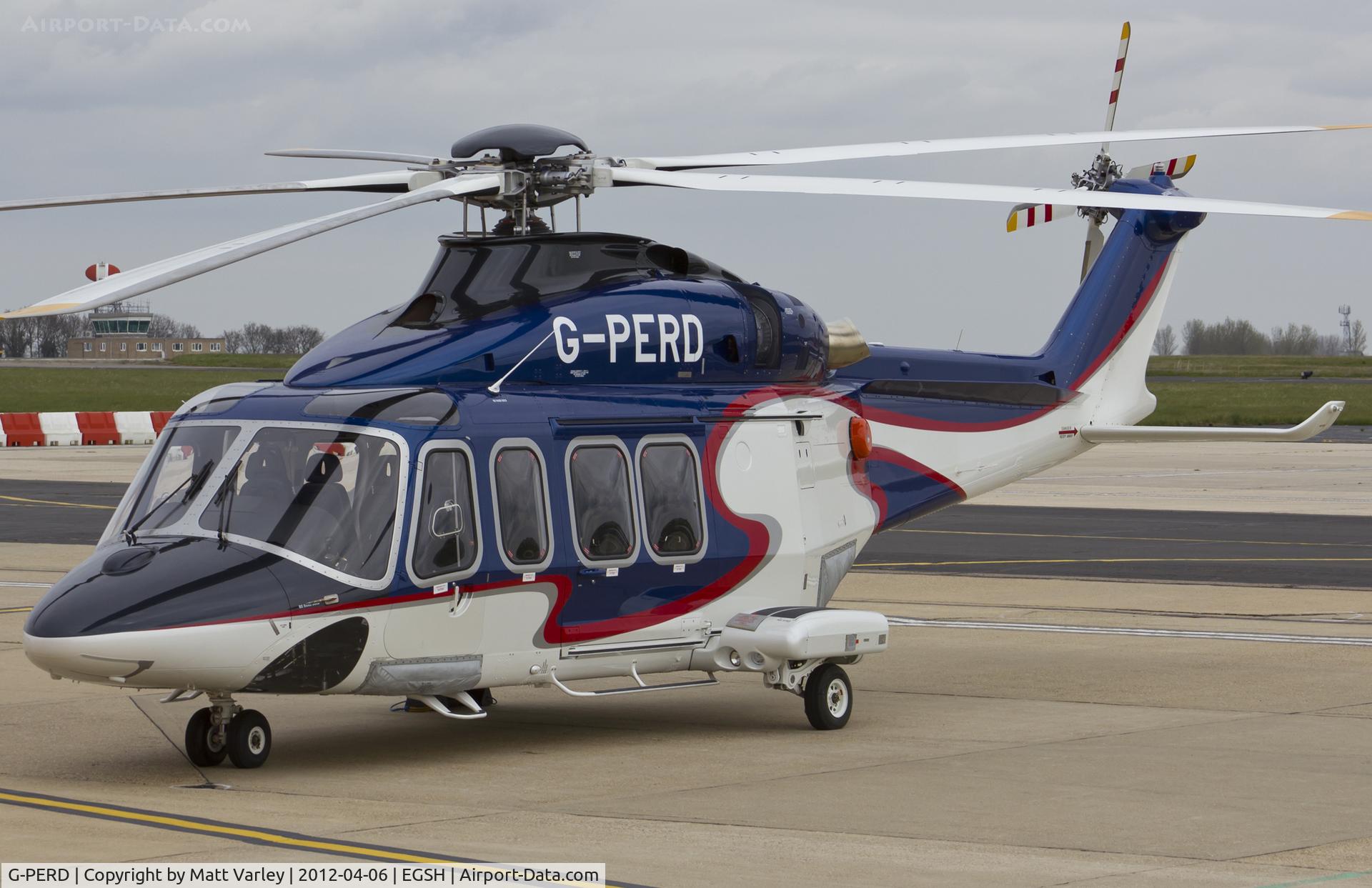 G-PERD, 2012 AgustaWestland AW-139 C/N 41270, Sat on stand.