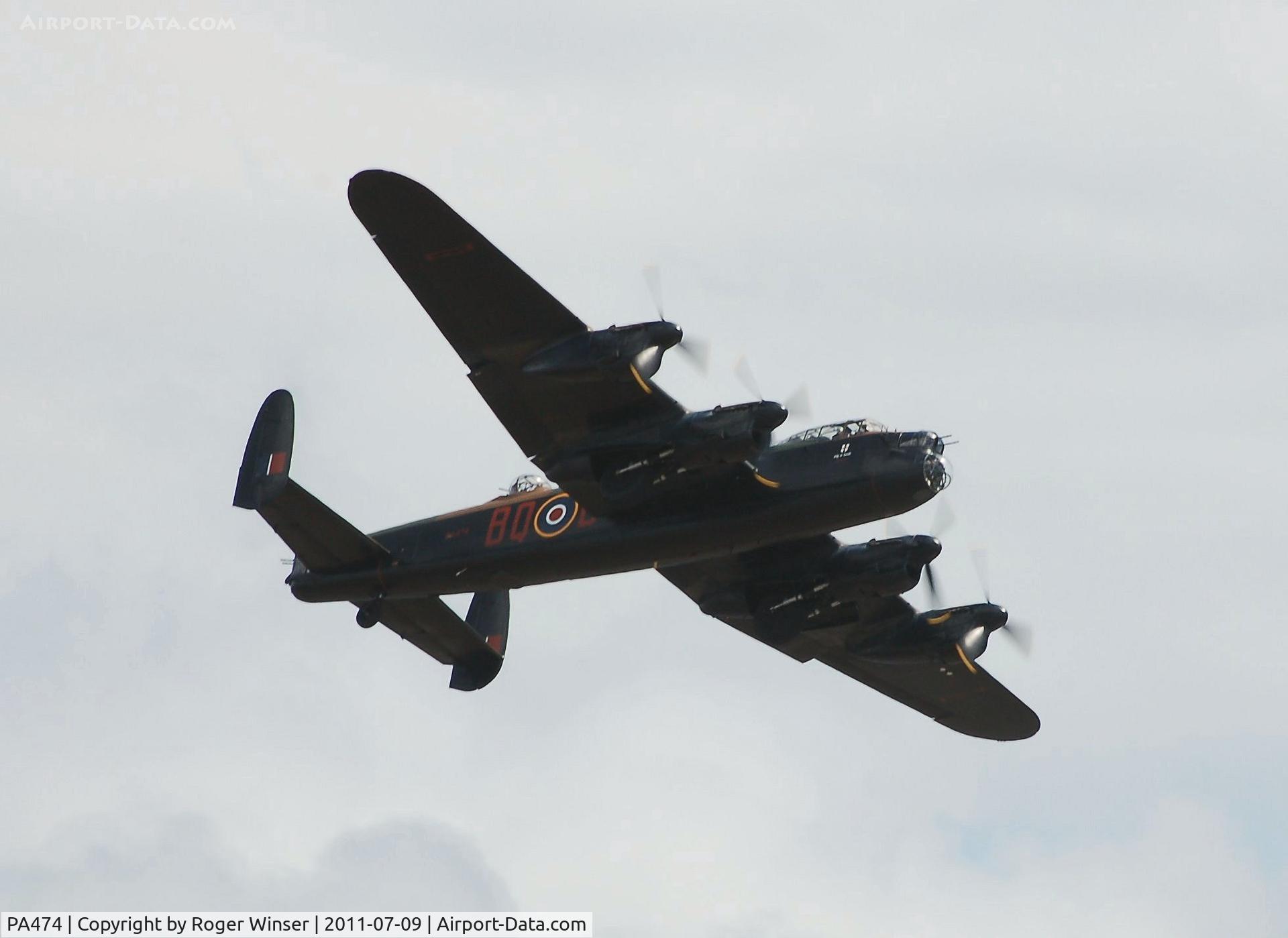 PA474, 1945 Avro 683 Lancaster B1 C/N VACH0052/D2973, Off airport. Coded BQ-B and HW-R. Displaying at the Wales National Airshow, Swansea Bay, Wales, UK.