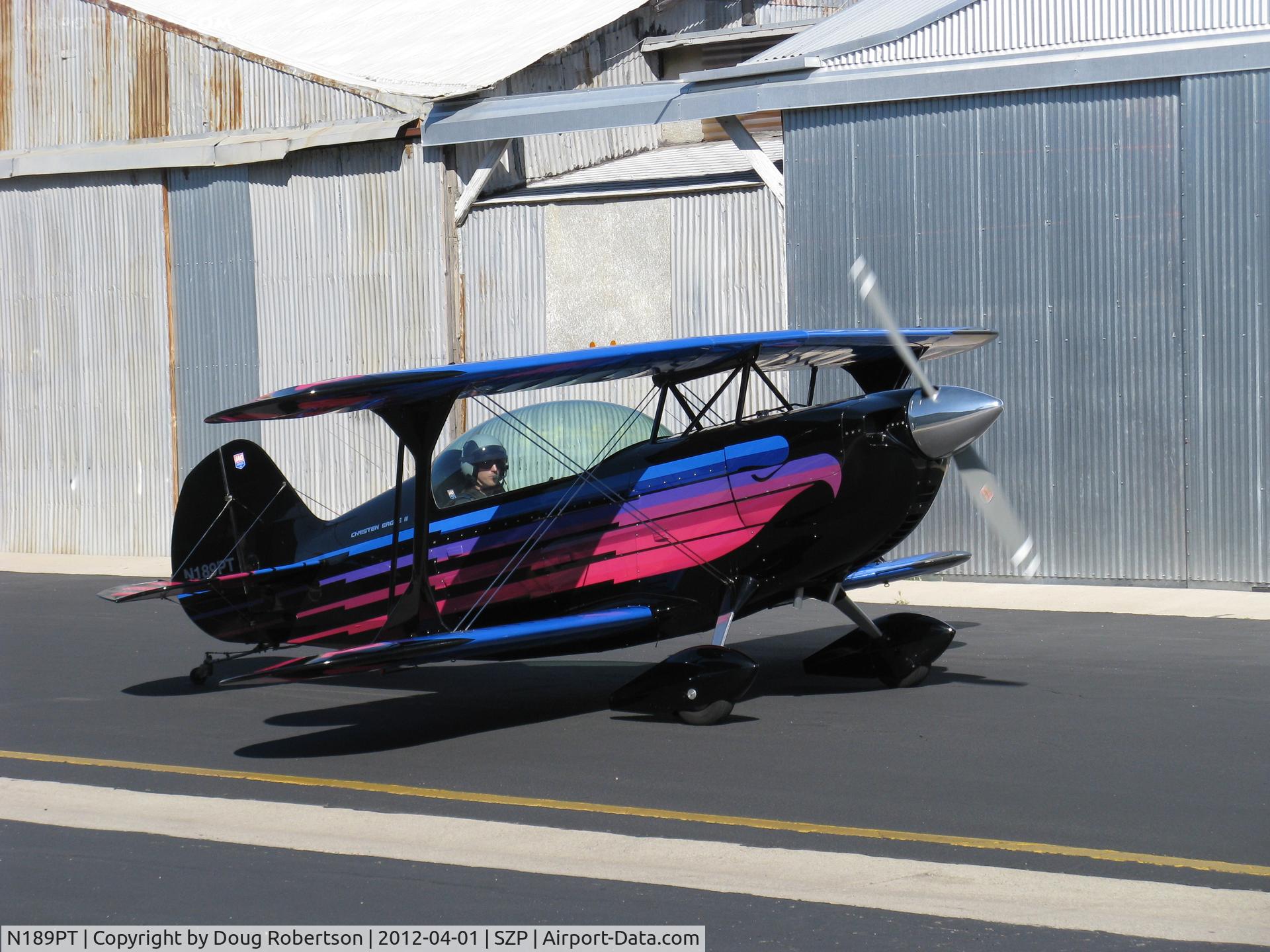 N189PT, 1993 Christen Eagle II C/N CIAGLIA 0001, 1993 Ciaglia/Haines CHRISTEN EAGLE II, Lycoming IO-360 A&C 200 Hp, awaiting taxi obstruction clearance