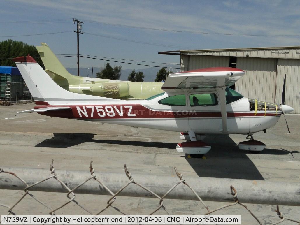 N759VZ, 1978 Cessna 182Q Skylane C/N 18266306, Parked inside the paint shop area