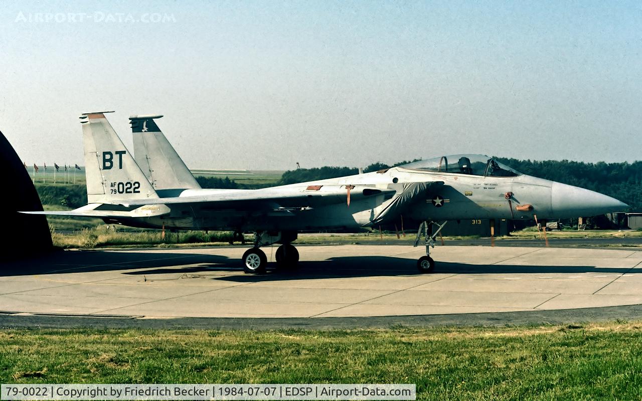 79-0022, 1979 McDonnell Douglas F-15C Eagle C/N 0554/C091, static display at 1984 open house at Fliegerhorst Pferdsfeld