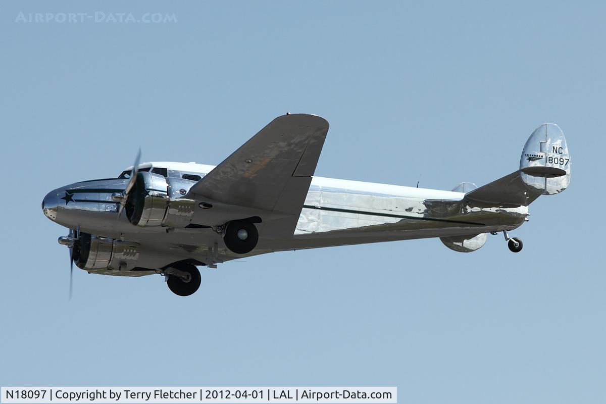 N18097, 1938 Lockheed 12A Electra Junior C/N 1250, 1938 Lockheed 12A, c/n: 1250 leaving 2012 Sun N Fun