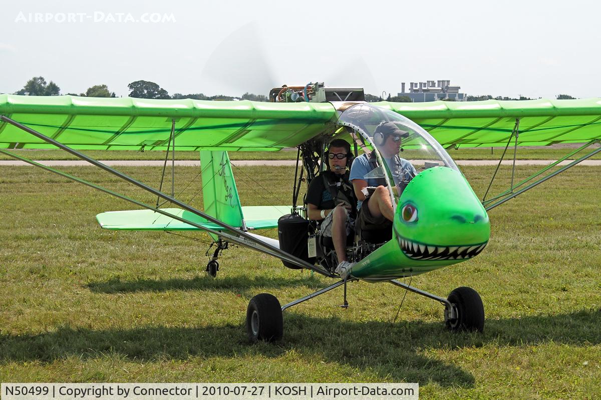 N50499, Rans S-18 Stinger II C/N 0802027, Built by Charles Ross Feezer, Larry and Davis Vaughan completed the building of this airplane in april 2010, and here she is arriving at EAA Airventure 2010 after a two day flight from Texas.