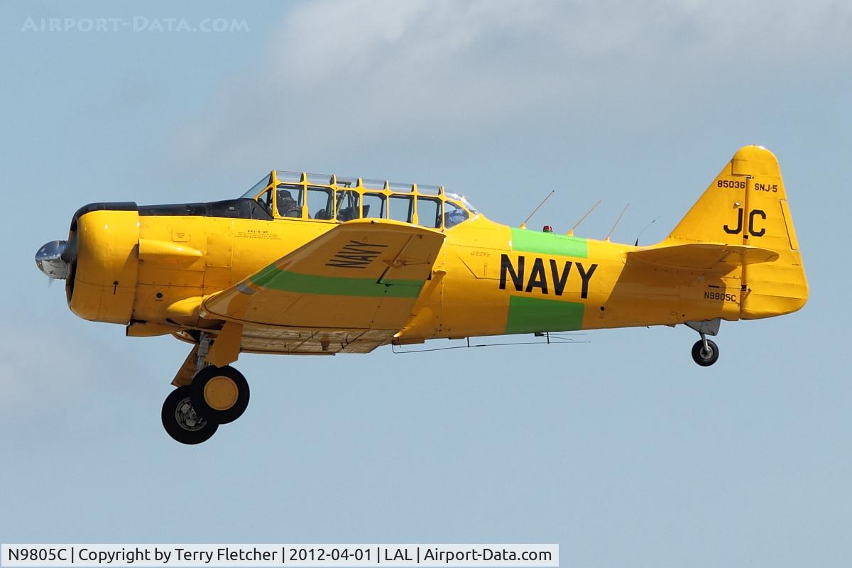 N9805C, 1945 North American SNJ-5B Texan C/N 85036, 1945 North American SNJ-5B, c/n: 85036, ex Bu85036 at 2012 Sun N Fun