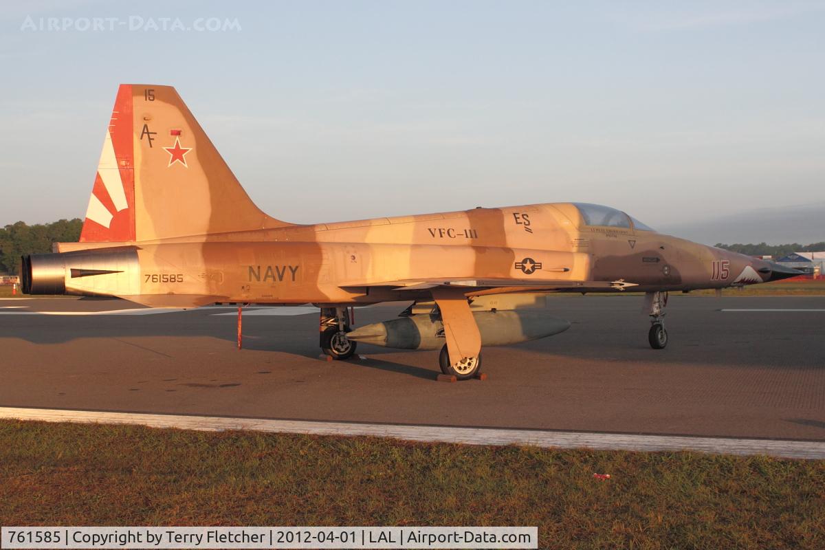 761585, Northrop F-5N Tiger II C/N L.1060, 761585 (AF-115), Northrop F-5N Tiger II, c/n: L1060/1153 at dawn during 2012 Sun N Fun