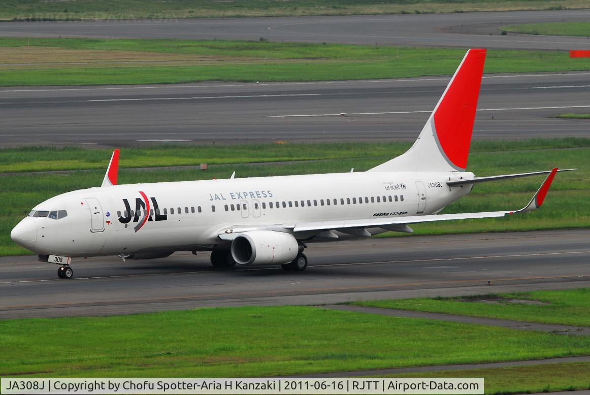JA308J, 2008 Boeing 737-846 C/N 35337, NikonD200+TAMRON AF 200-500mm F/5-6.3 LD IF