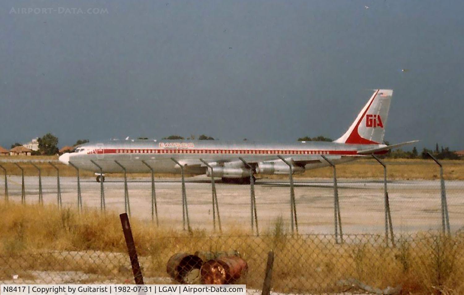 N8417, 1968 Boeing 707-323C C/N 20089, Global Airways 707 with EATSCO written on its side.Another one where I got sunburnt.