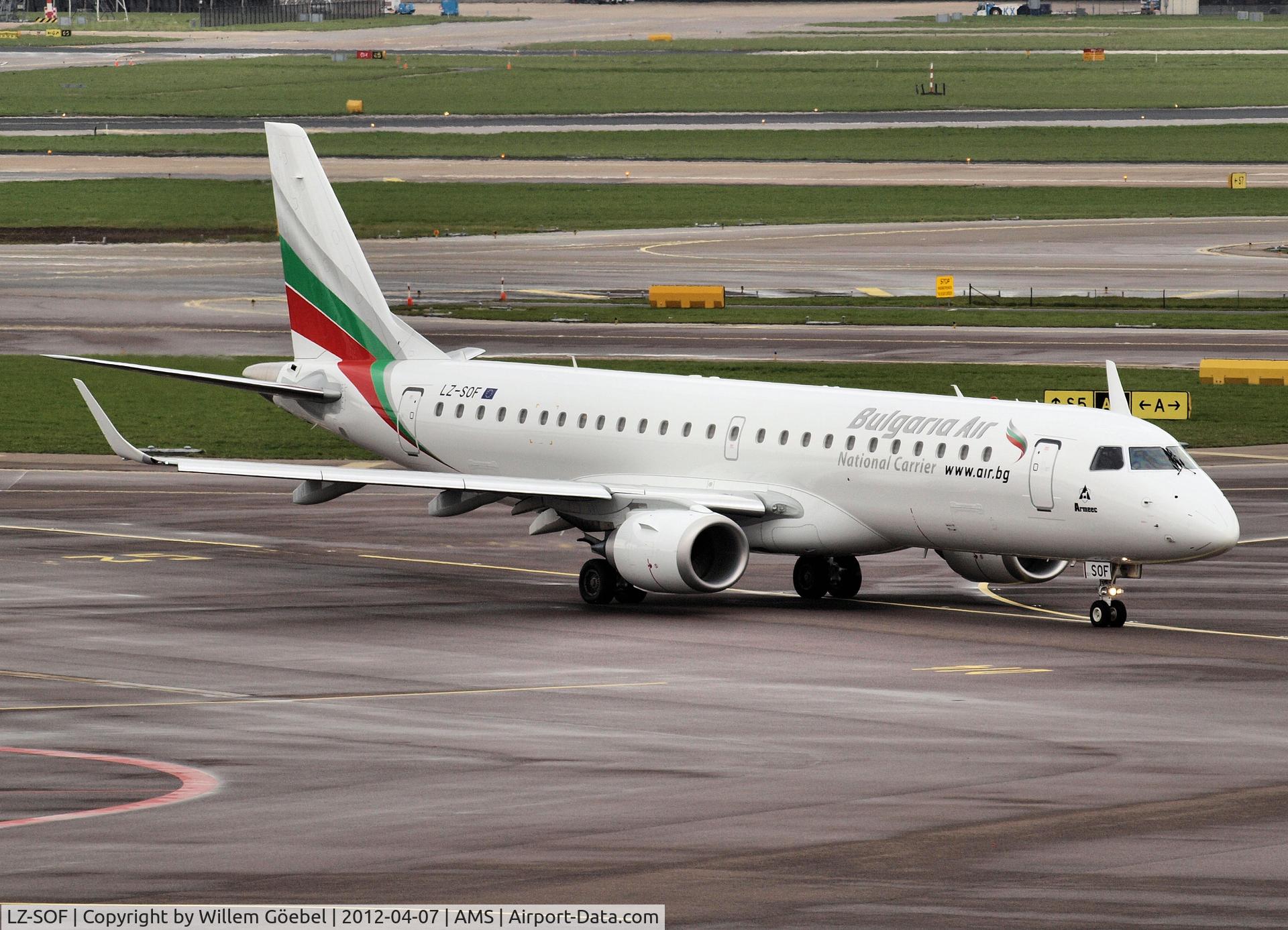 LZ-SOF, 2012 Embraer 190AR (ERJ-190-100IGW) C/N 19000492, Arrival on Schiphol Airport from runway R36