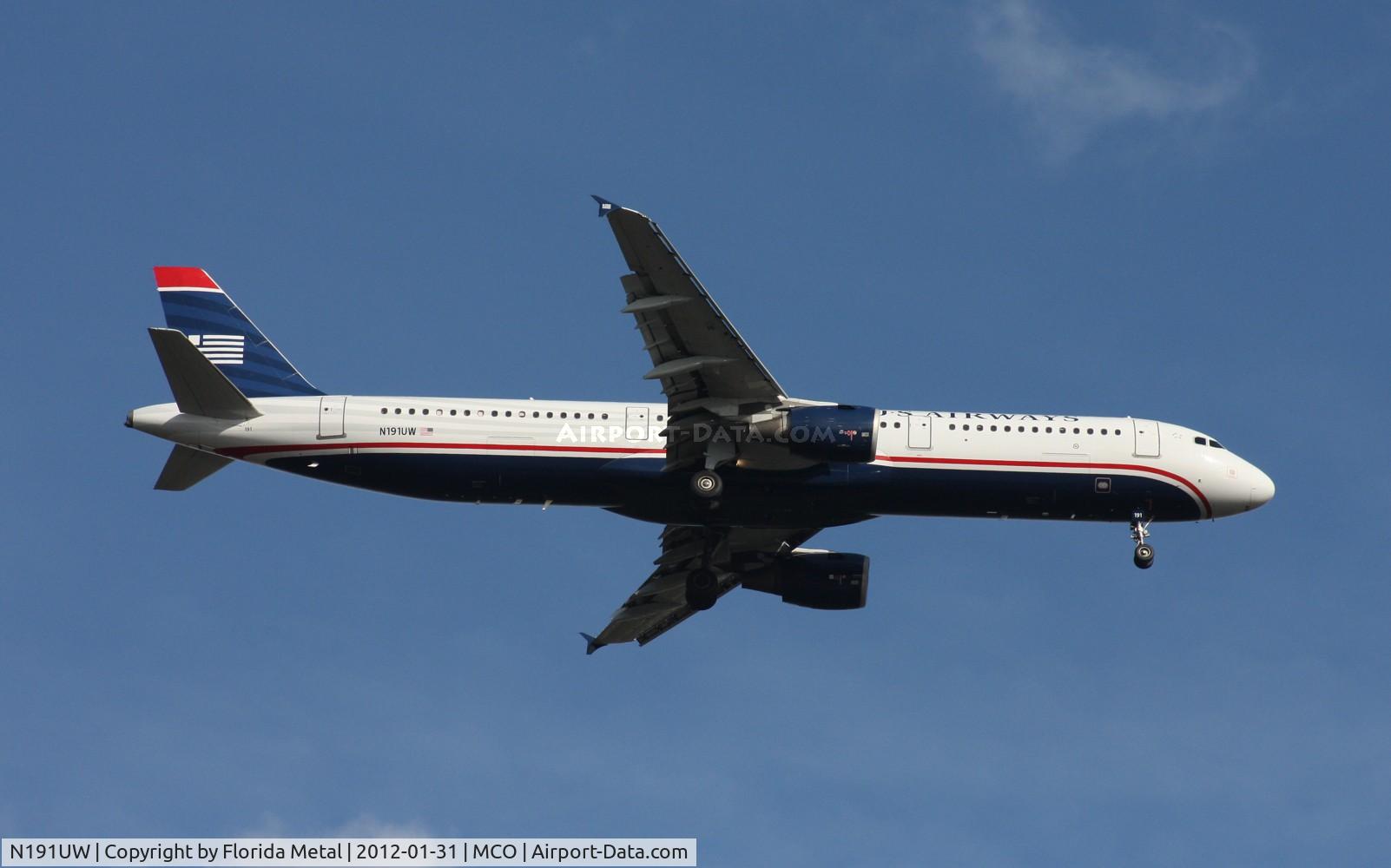 N191UW, 2001 Airbus A321-211 C/N 1447, USAirways A321