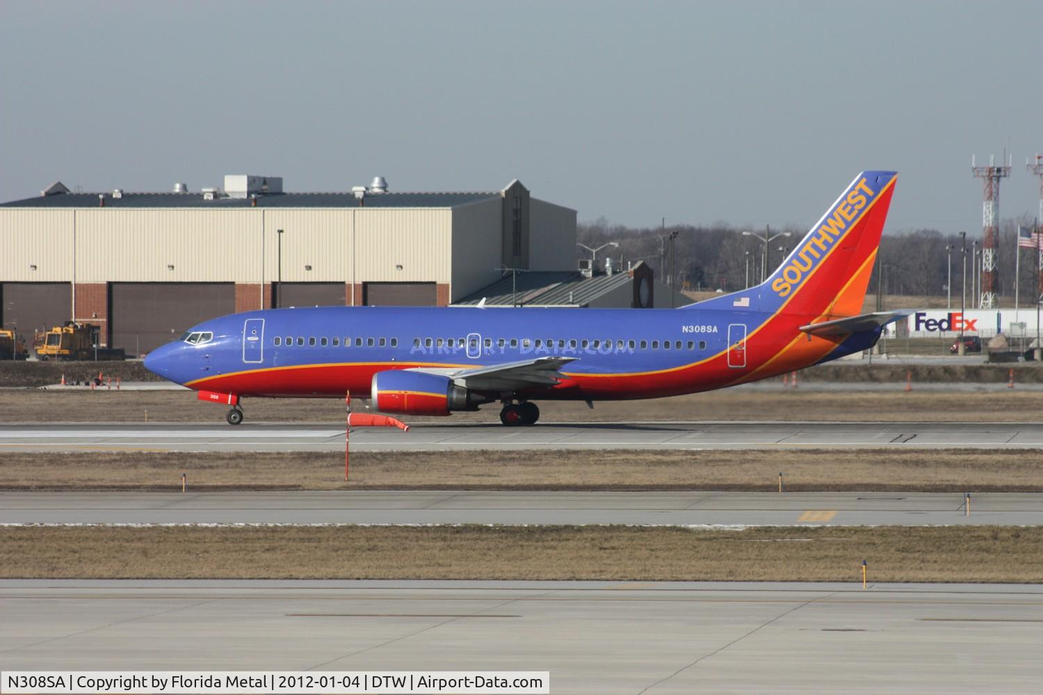 N308SA, 1986 Boeing 737-3Y0 C/N 23498, Southwest 737