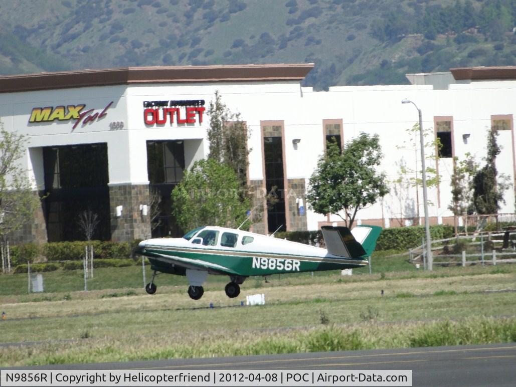 N9856R, 1960 Beech M35 Bonanza C/N D-6398, Lifting off from 26R