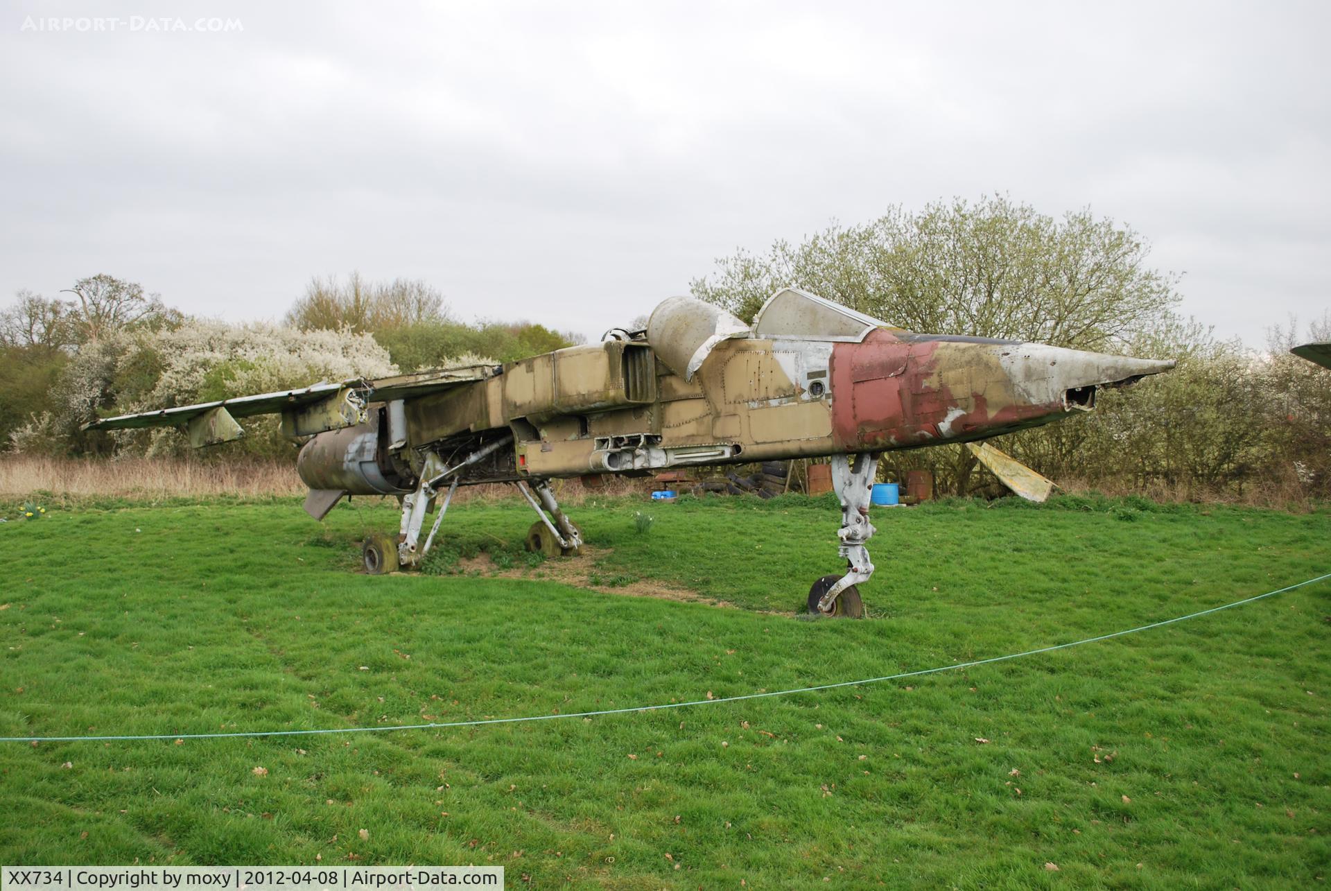XX734, 1974 Sepecat Jaguar GR.1 C/N S.31, Sepecat Jaguar GR.1. Well, some of it at least at the Gatwick Aviation Museum