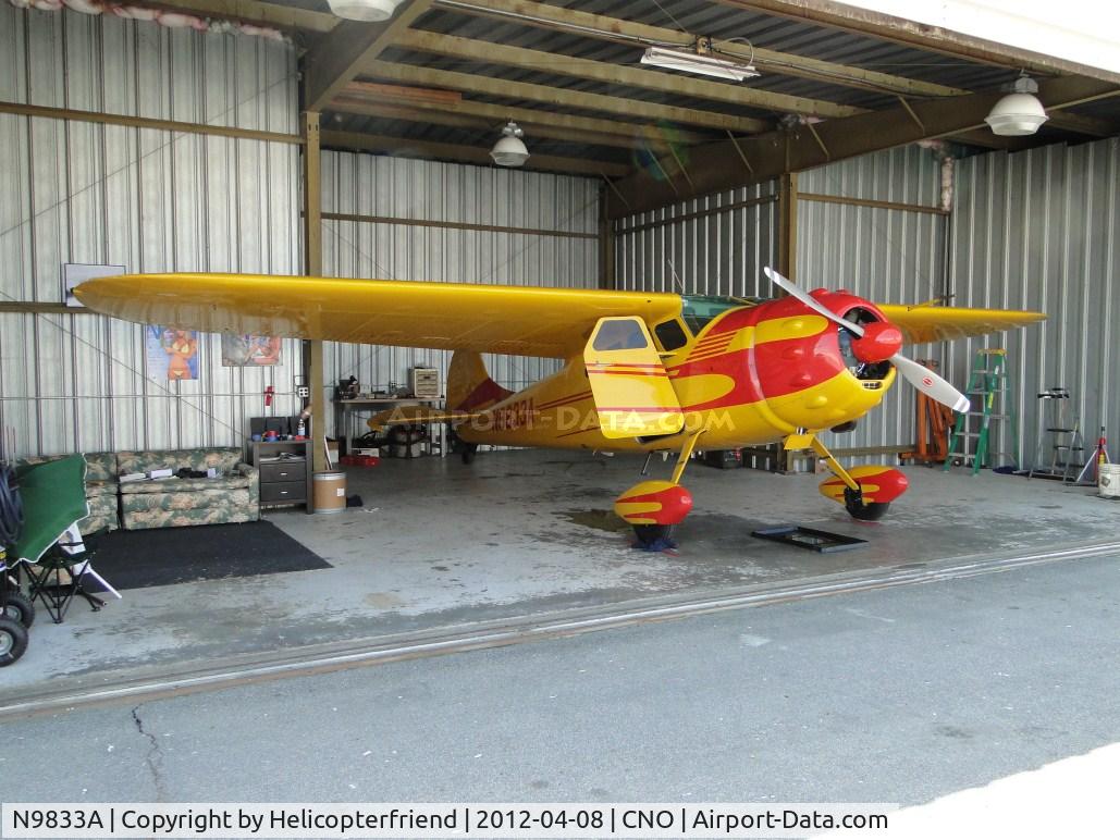 N9833A, 1950 Cessna 195B Businessliner C/N 7512, Still in the hanger, but getting ready to go flying